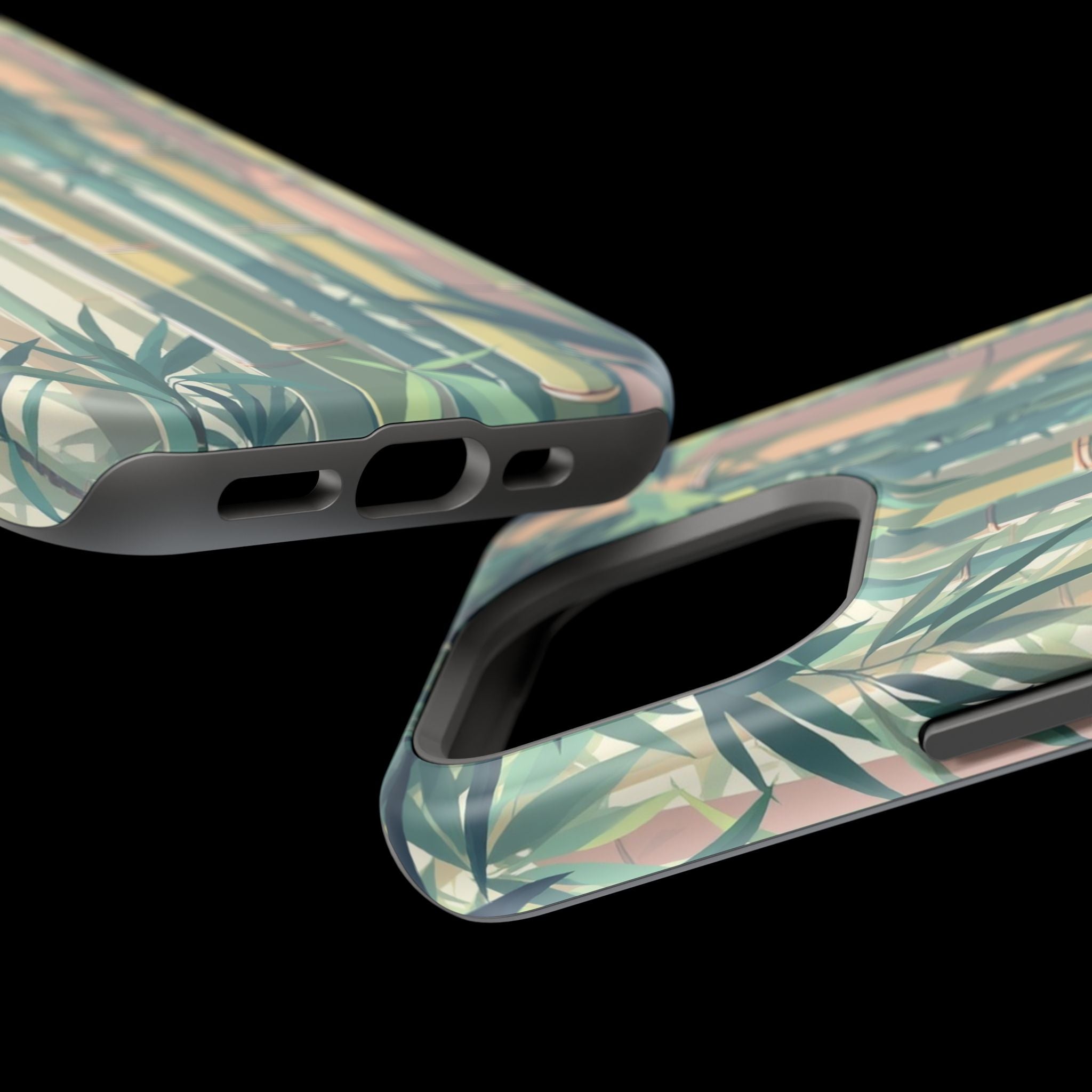 iPhone Mint And Blush Bamboo Grove Bold Modern Everyday Snap Case · iPhone Case