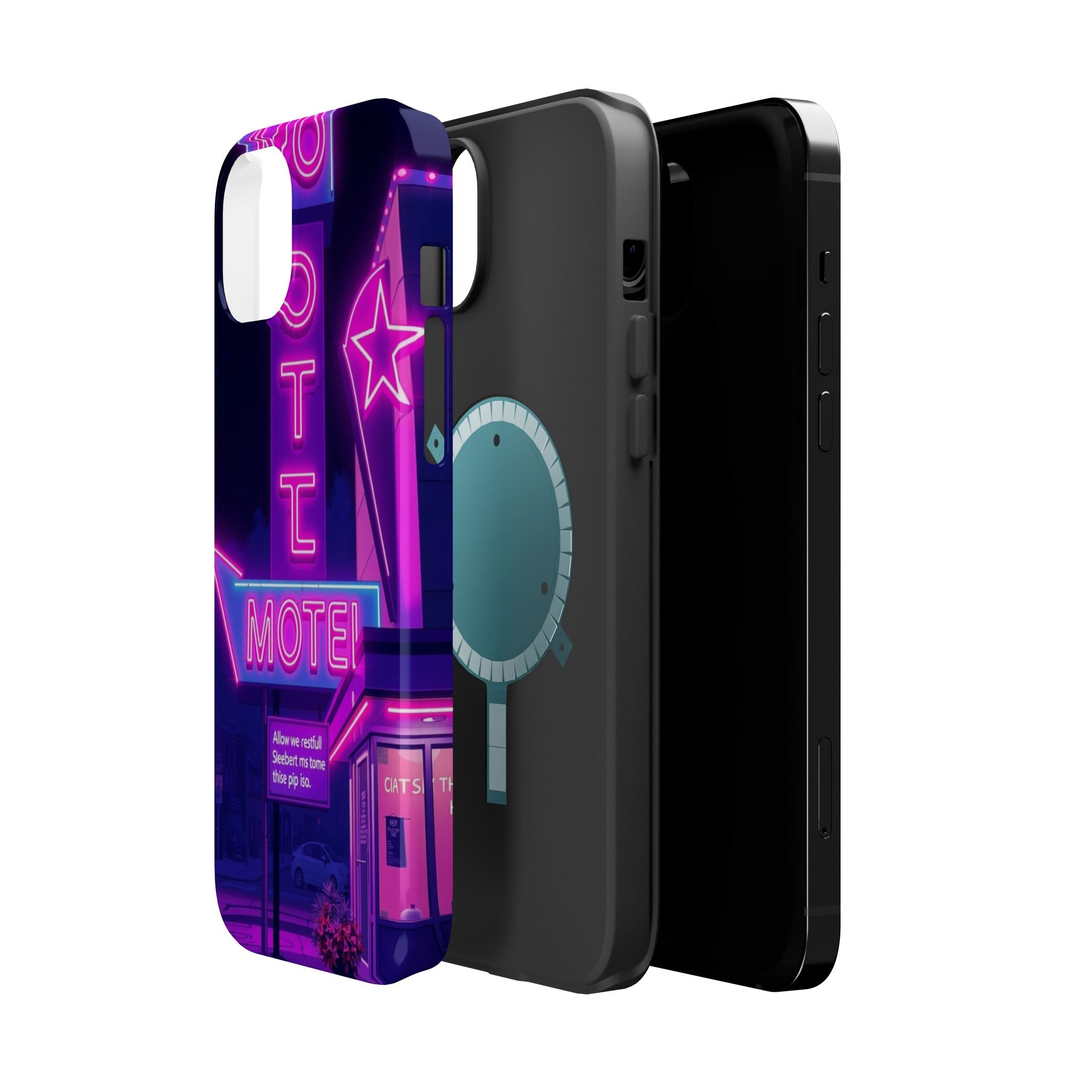 iPhone Neon Sign Motel Enchanted Art Slim Everyday Designer Case · iPhone Case