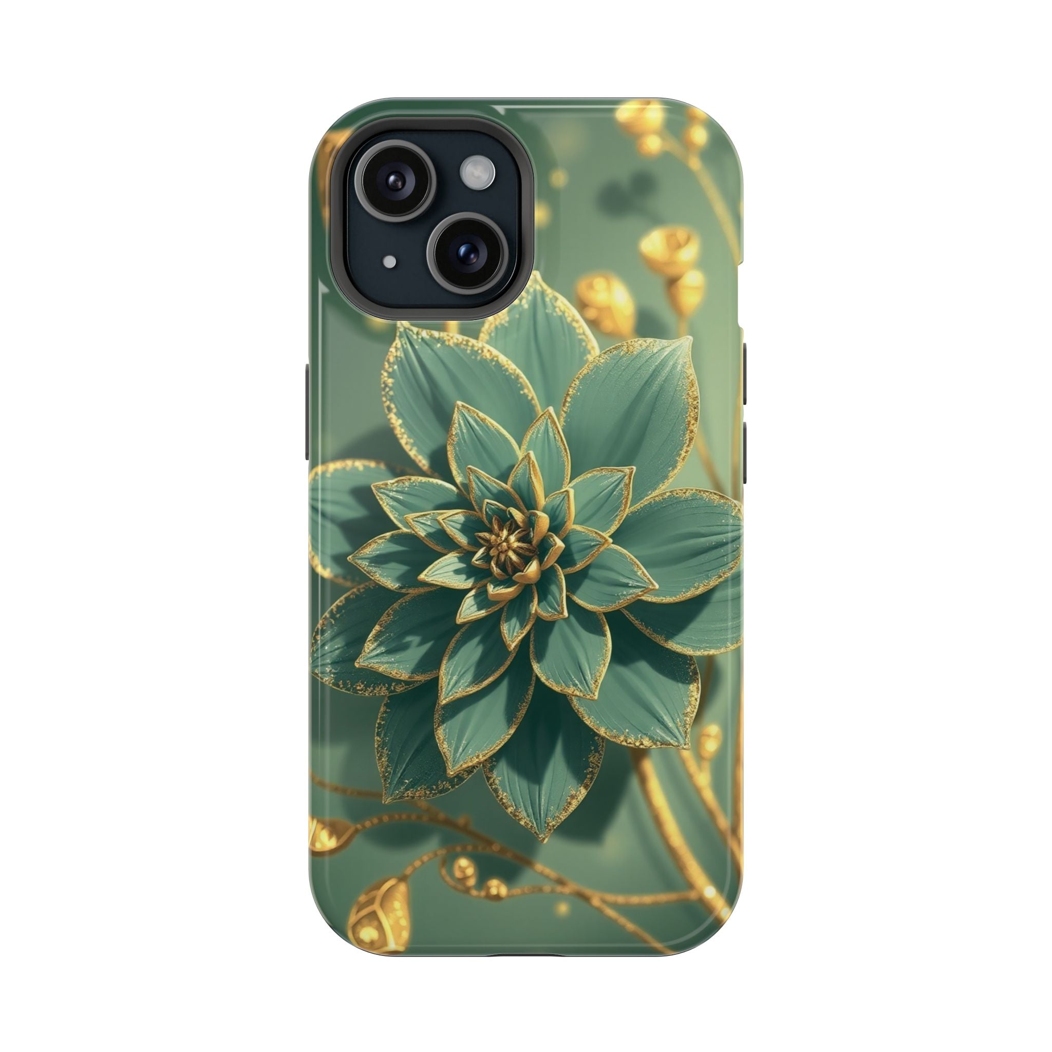 iPhone Floral Gold Foil Pixel Art -Bit Slim Everyday Designer Case · iPhone Case