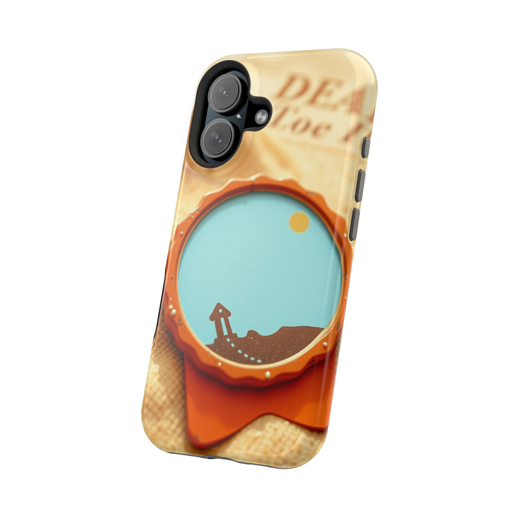iPhone Burnt Orange And Sand Retro Travel Badge Soft Finish Everyday Case · iPho