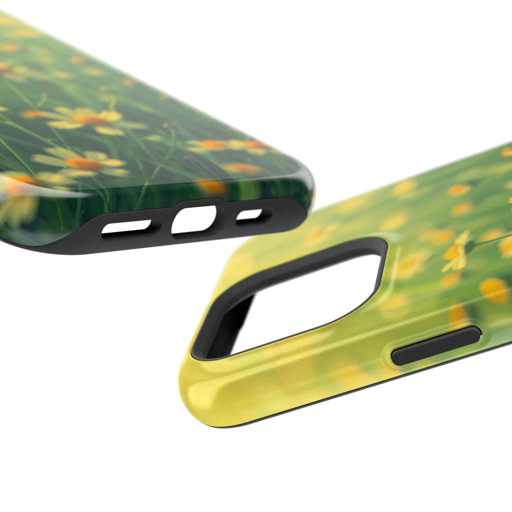 iPhone Emerald Green And Gold Wildflower Field Soft Finish Everyday · iPhone Cas
