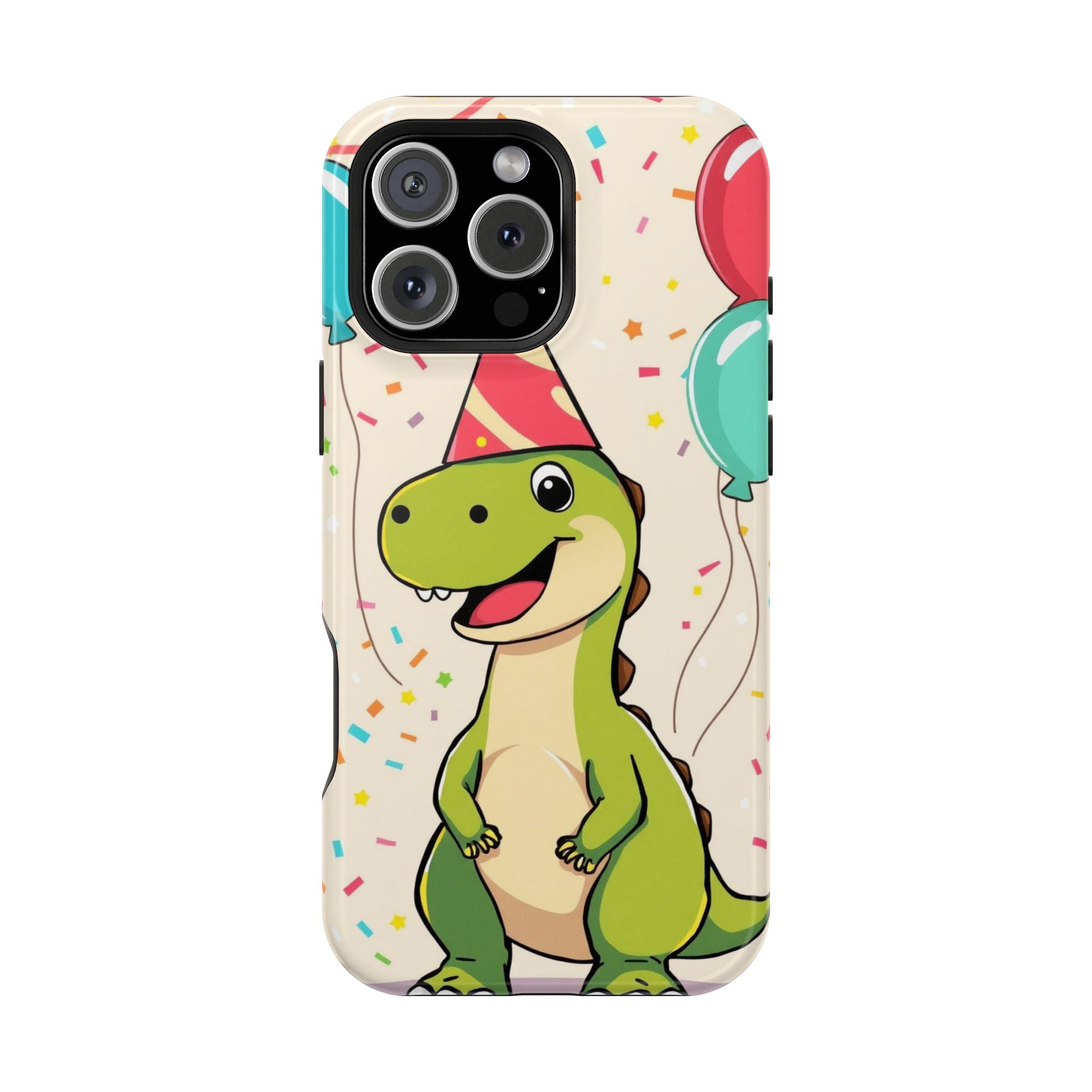 iPhone Dino with Party Hat Kids Fun Phone Case Gift Slim Snap Case · iPhone Case