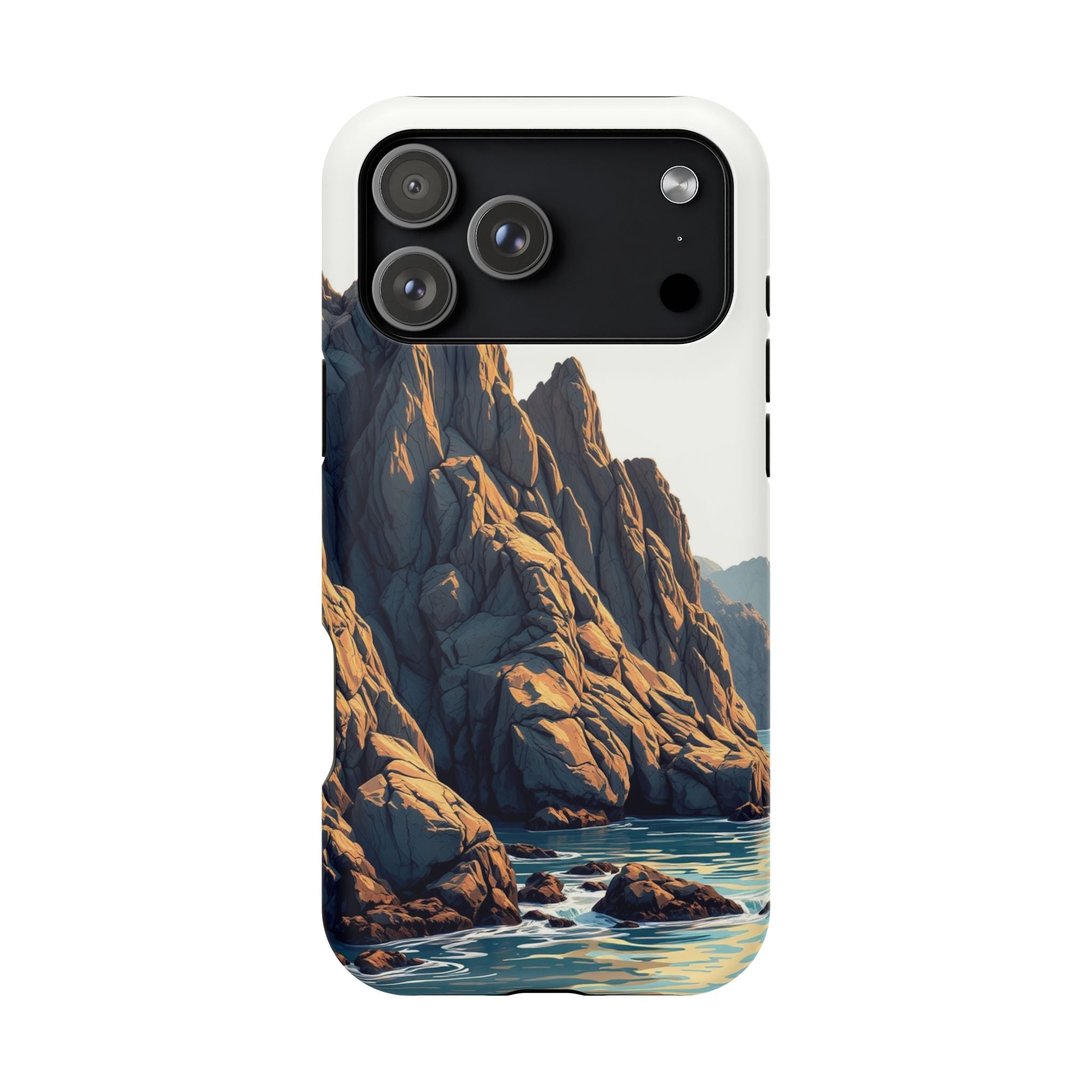 iPhone Mustard And Rust Rocky Coastline Slim Everyday iPhone Designer · iPhone C