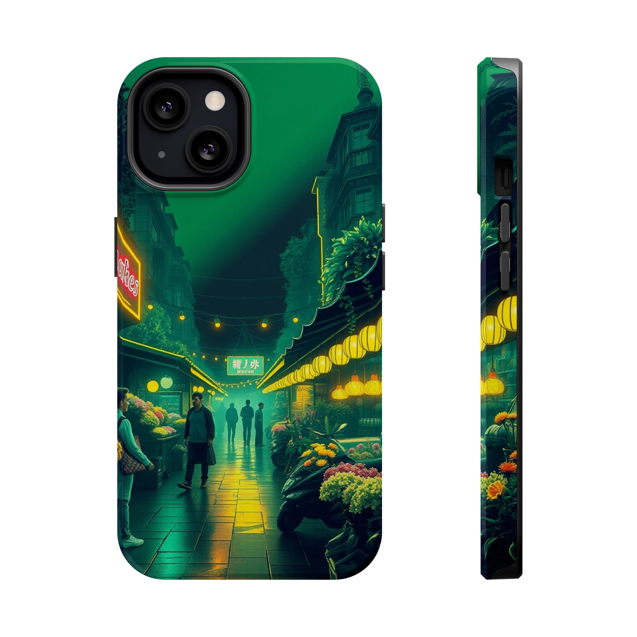 iPhone Flower Market Neon Cyberpunk Slim Everyday Designer Case · iPhone Case