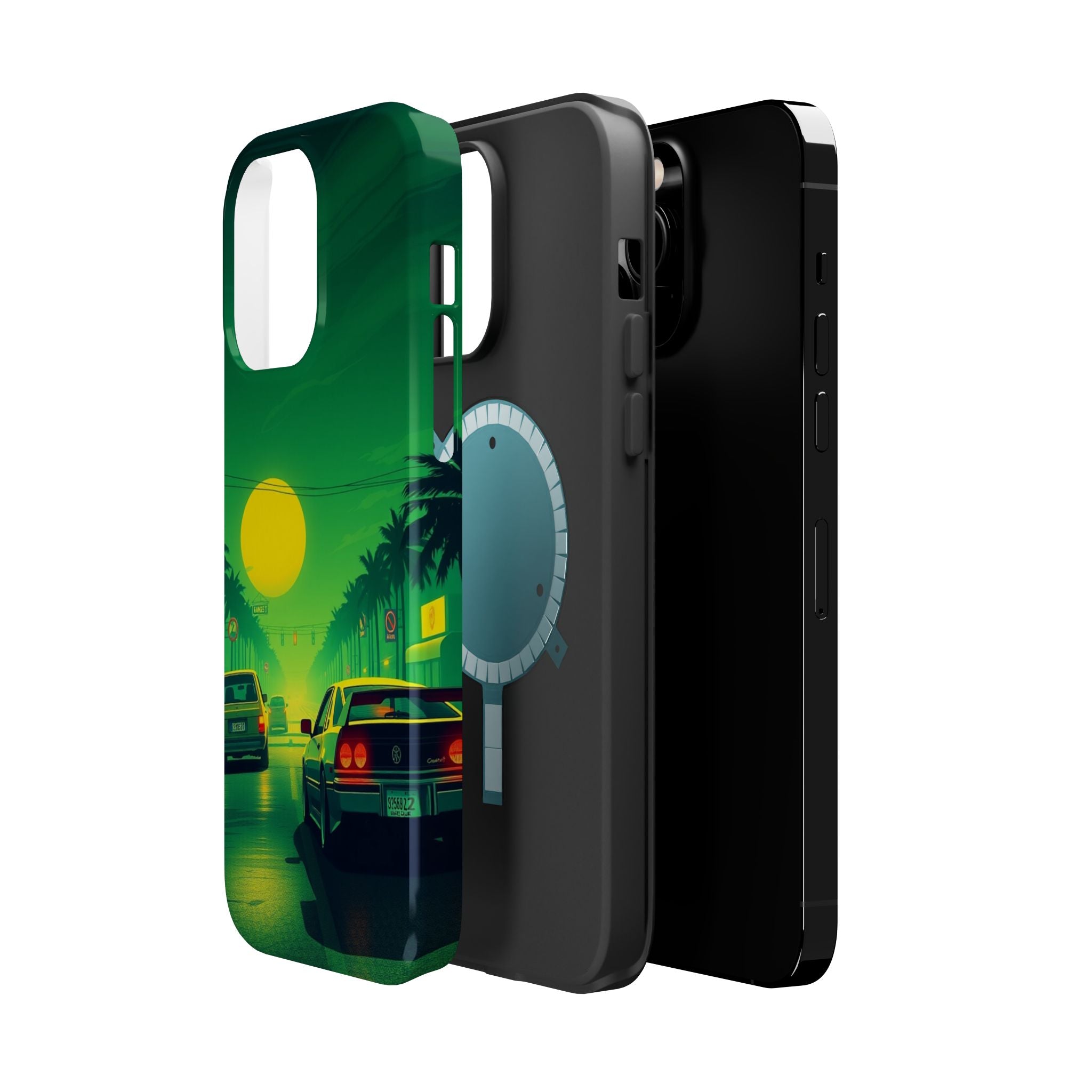 iPhone Dreamy Sunset Drive 80s Design Slim Everyday Designer Case · iPhone Case