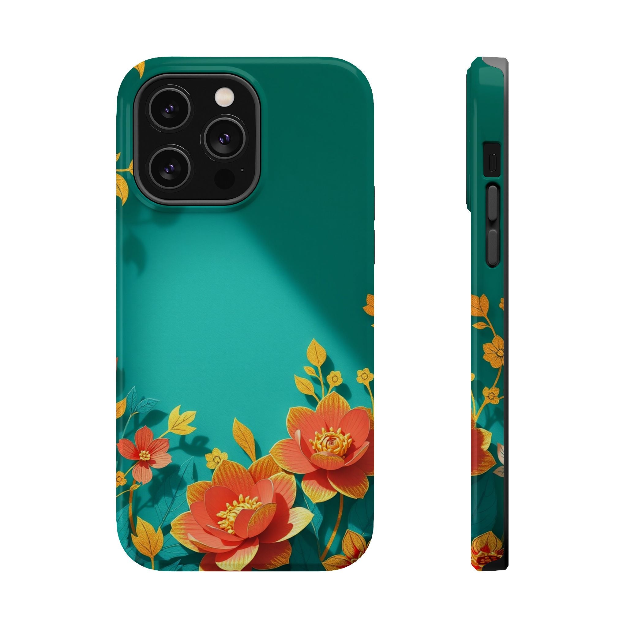 iPhone Floral Gold Foil Paper Cut Art Slim Everyday Designer Case · iPhone Case