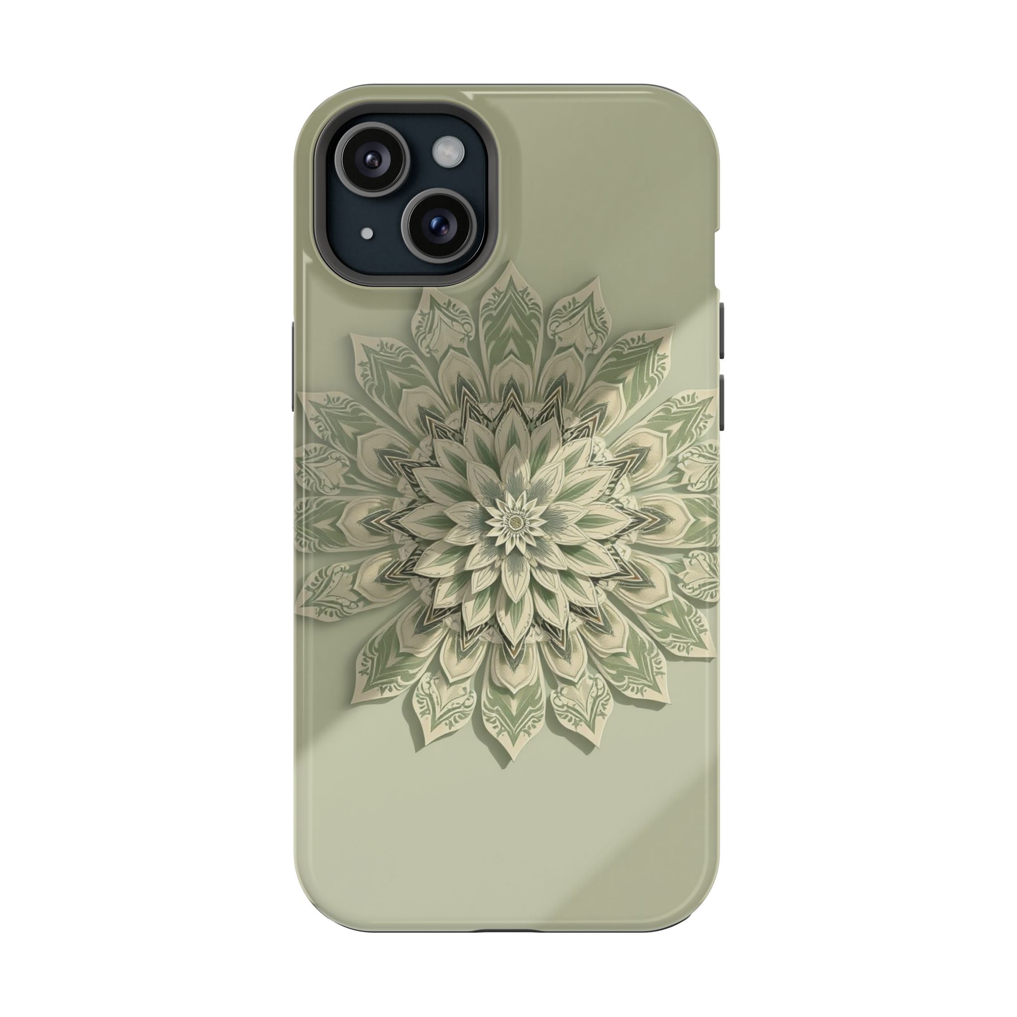 iPhone Sage And Ivory Floral Mandala Slim Everyday Designer Case · iPhone Case
