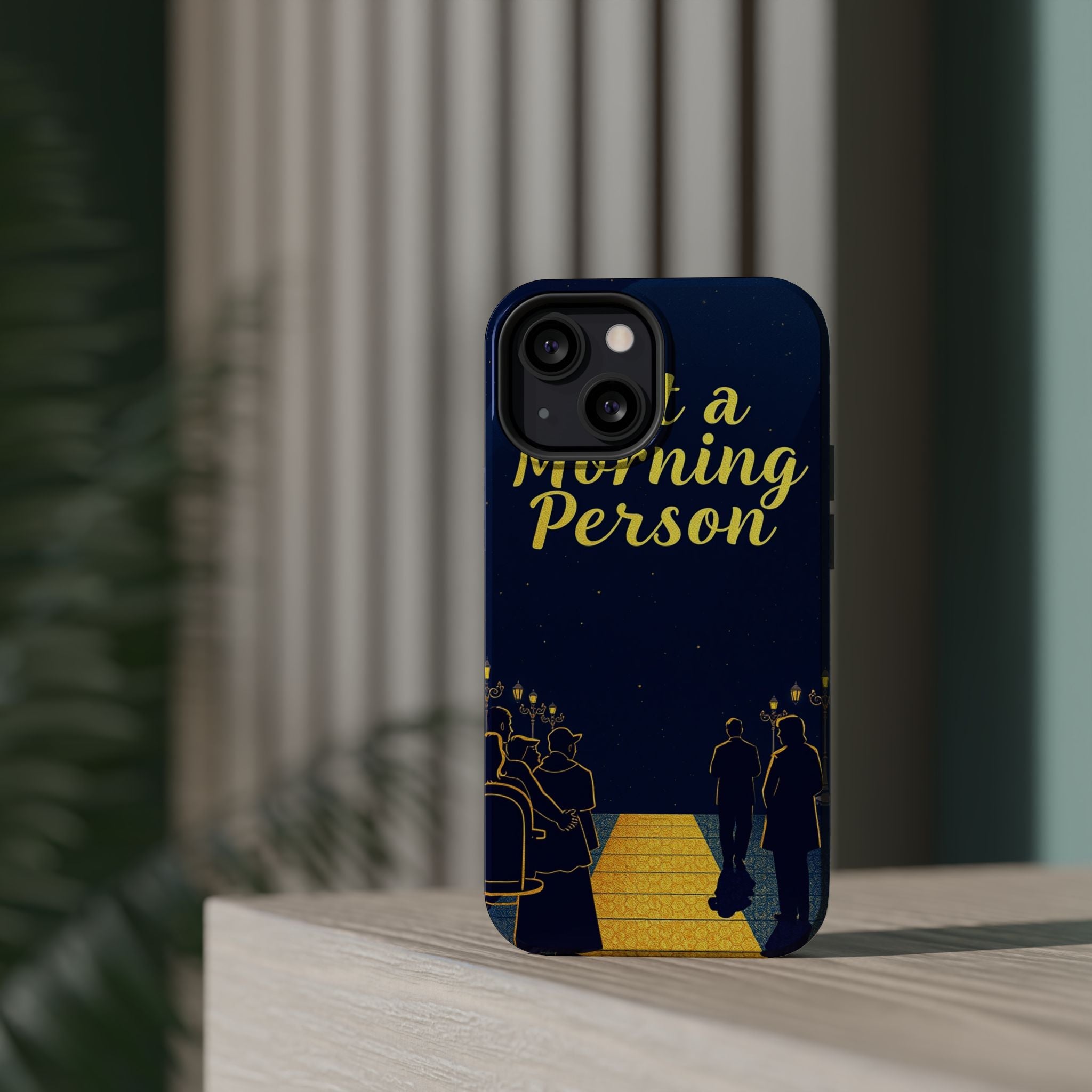 iPhone Midnight Blue And Silver Not a Morning Person Slim Snap Case · iPhone Cas