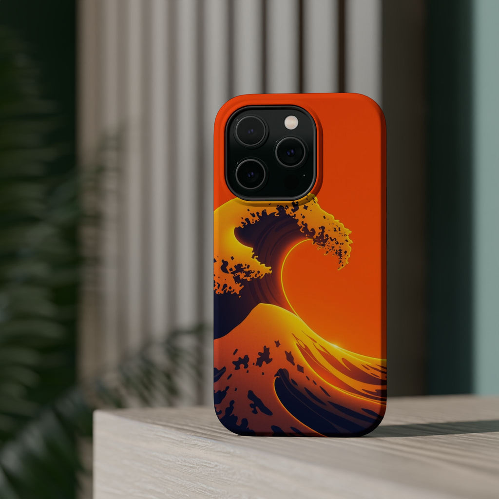iPhone Mustard And Rust Holographic Wave Slim Everyday iPhone Designer · iPhone