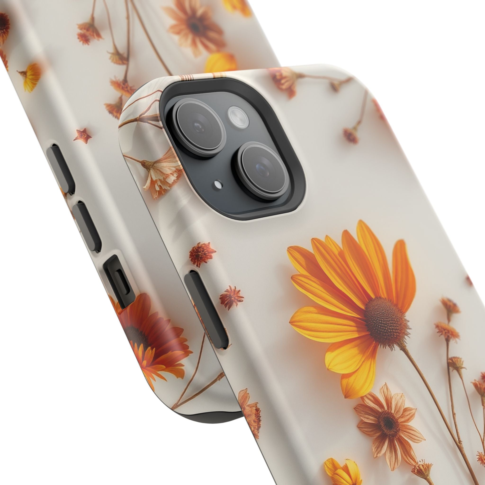 iPhone Mustard And Rust Dried Flower Flat Lay Carry Case Slim Snap Case · iPhone