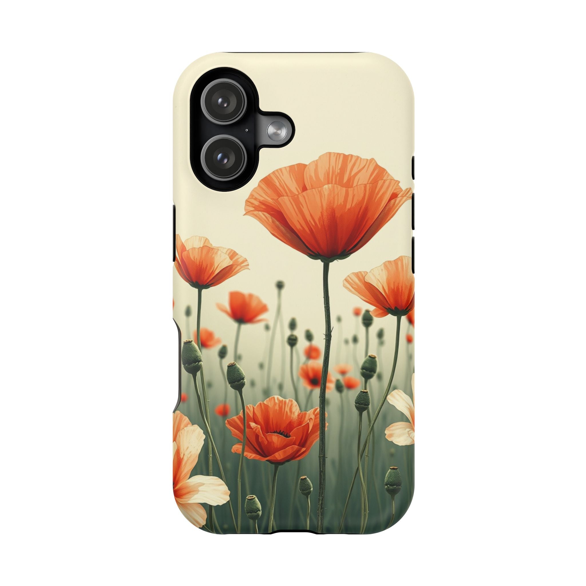 iPhone Sage And Ivory Poppy Field Bold Modern Everyday Snap Case · iPhone Case