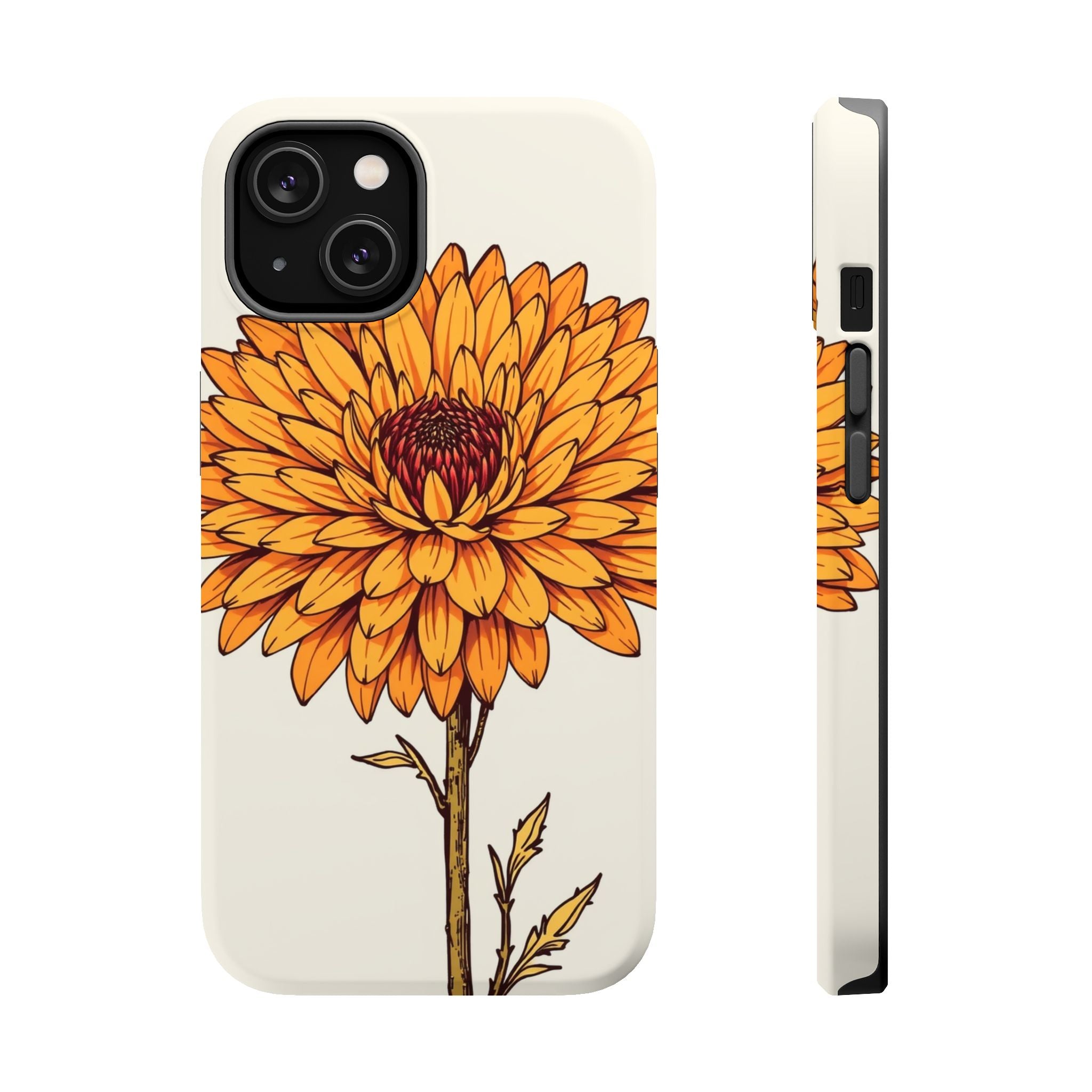 iPhone Mustard And Rust Chrysanthemum Classic Slim iPhone Everyday · iPhone Case