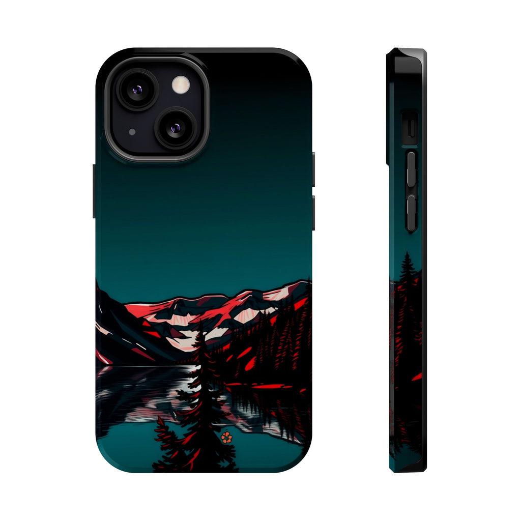 iPhone Black And Crimson Glacier Lake Slim Everyday Designer Case · iPhone Case