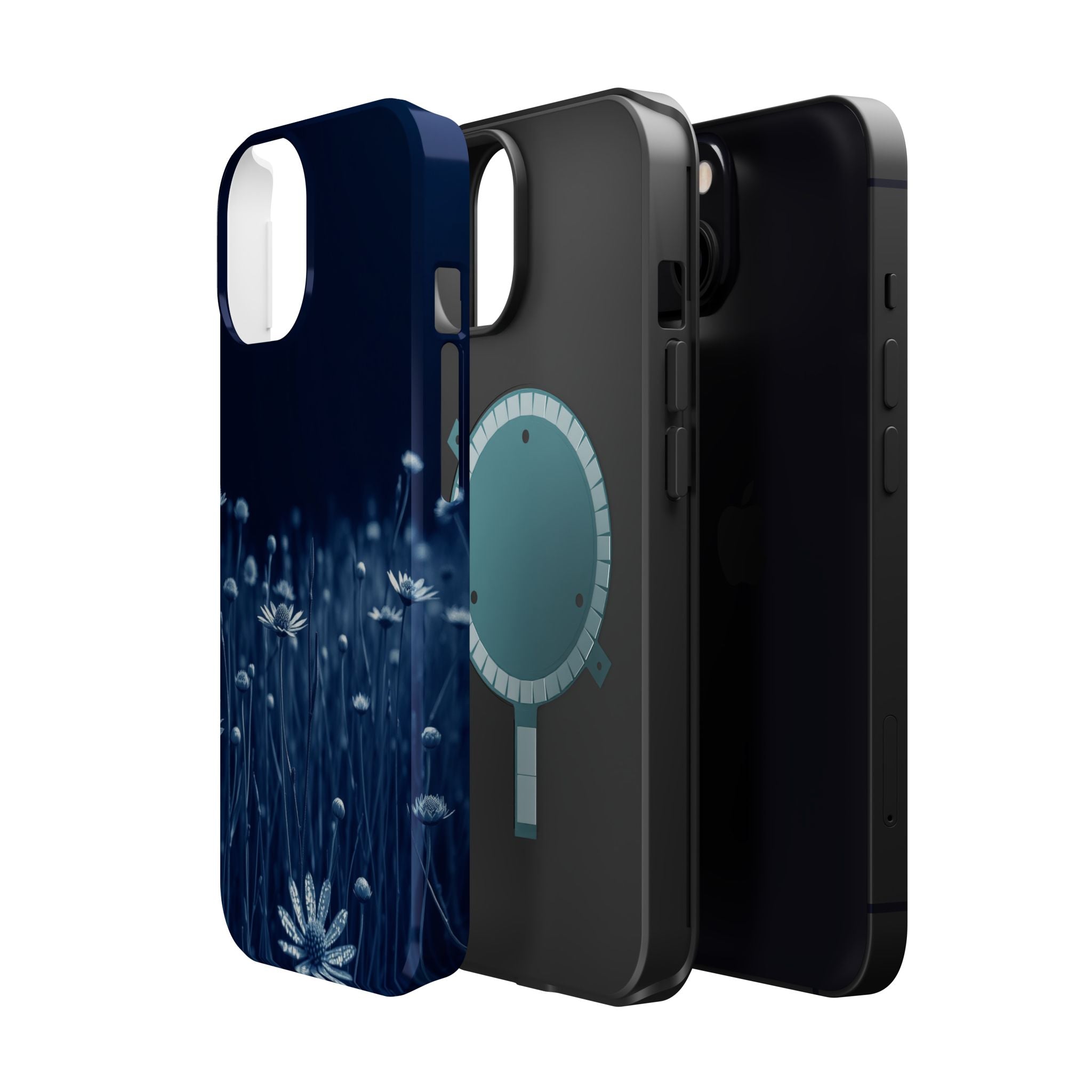 iPhone Midnight Blue And Silver Wildflower Field Clean iPhone Minimal · iPhone C