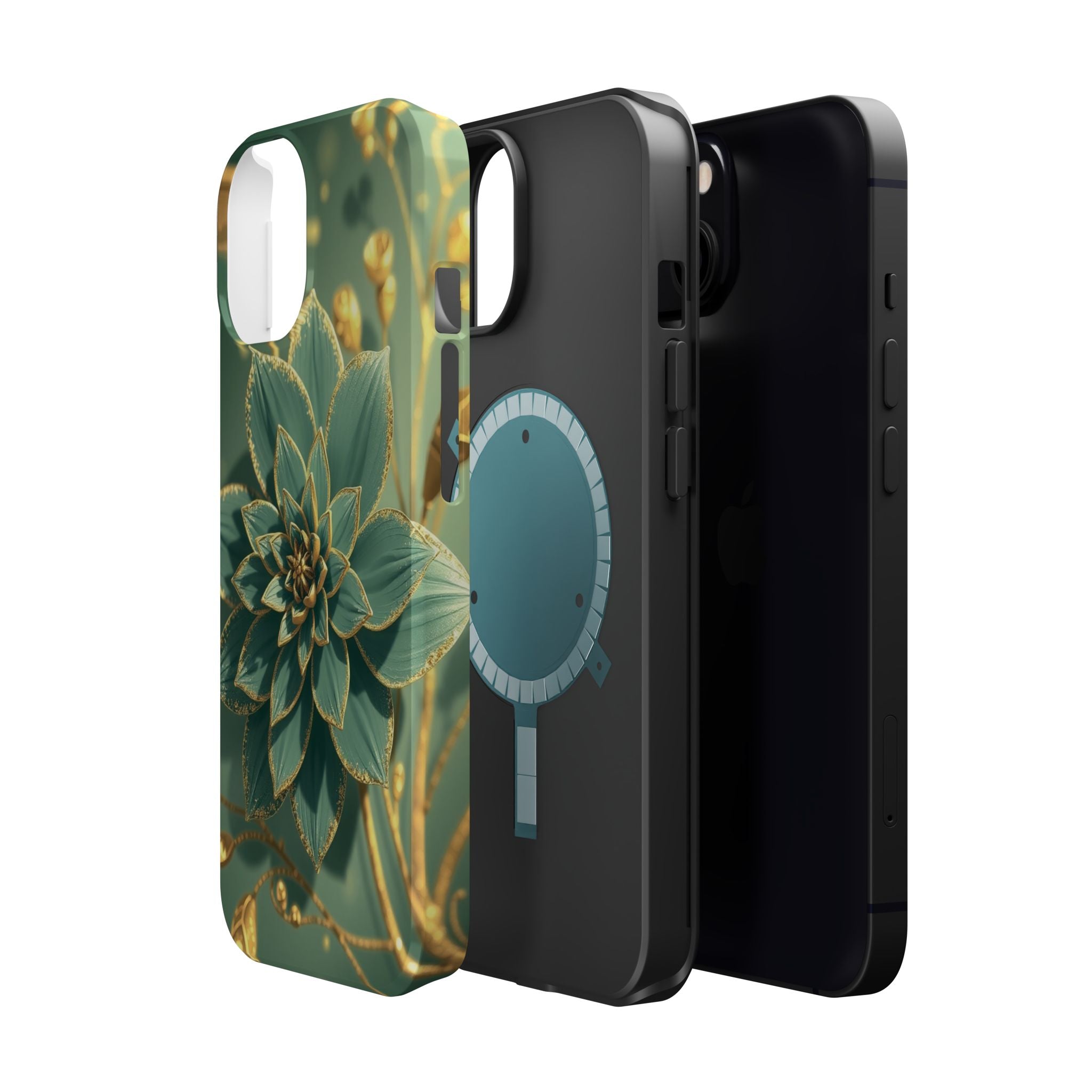 iPhone Floral Gold Foil Pixel Art -Bit Slim Everyday Designer Case · iPhone Case