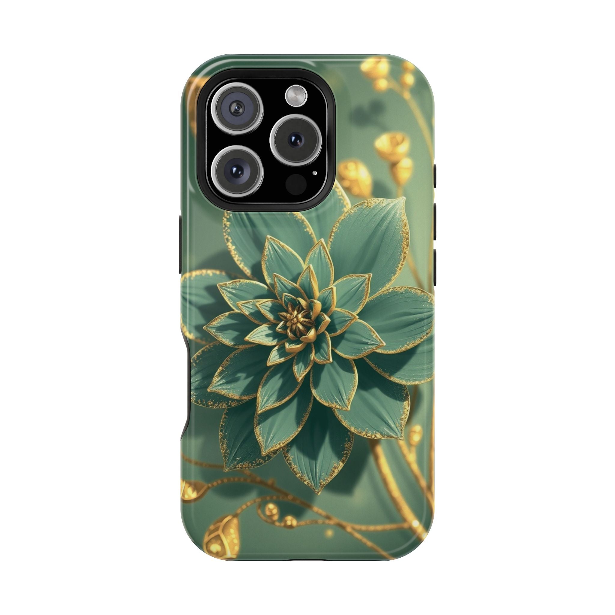 iPhone Floral Gold Foil Pixel Art -Bit Slim Everyday Designer Case · iPhone Case