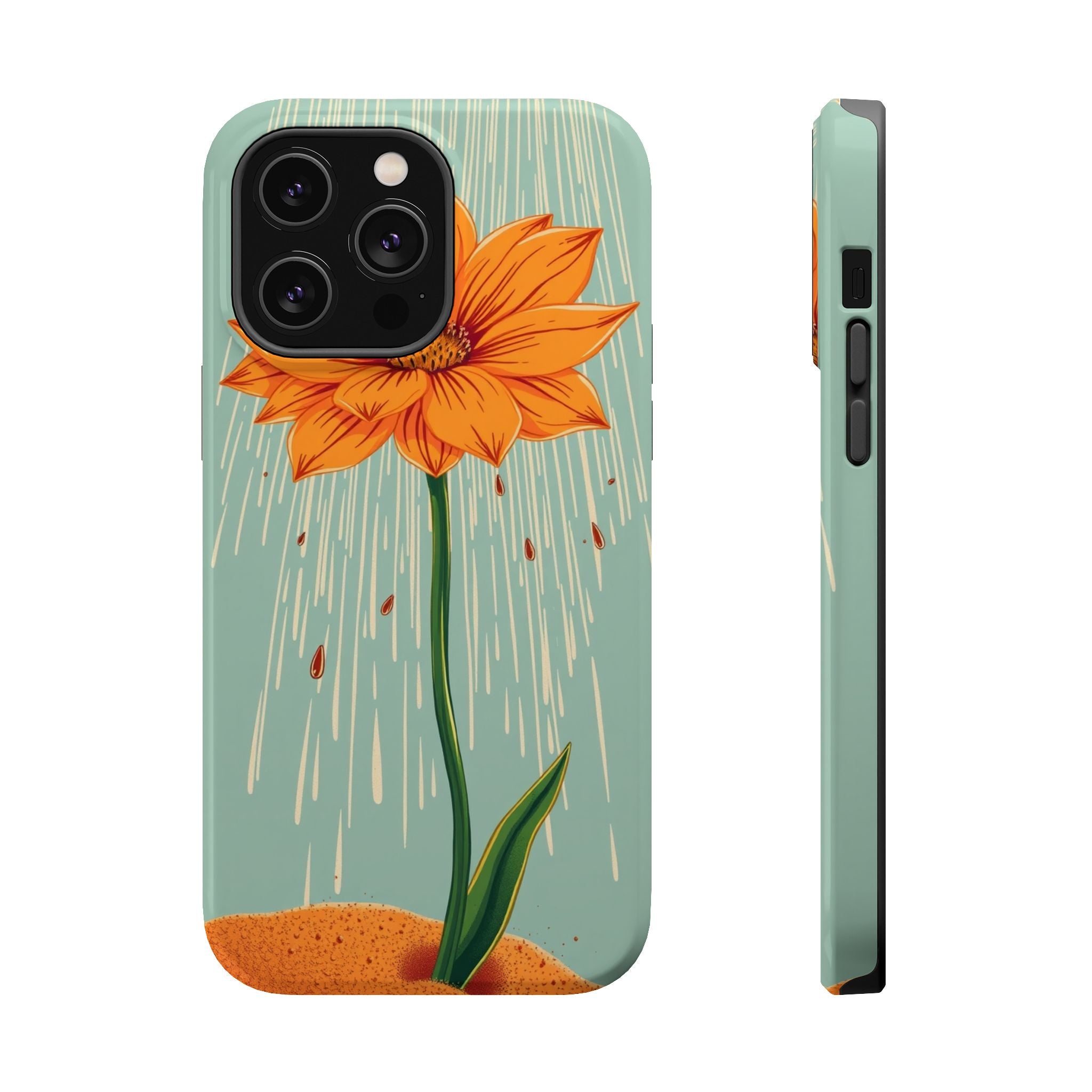 iPhone Spring Shower Bloom Vintage Retro Poster Soft iPhone Finish · iPhone Case