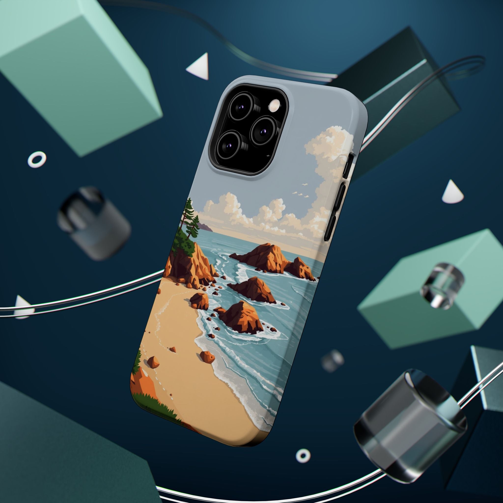 iPhone Mustard And Rust Pebble Beach Slim Everyday Designer Case · iPhone Case