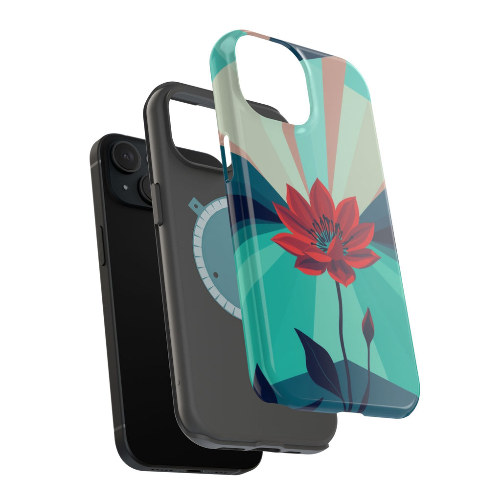 iPhone Teal And Coral Night Bloomer Slim Everyday Designer Case · iPhone Case