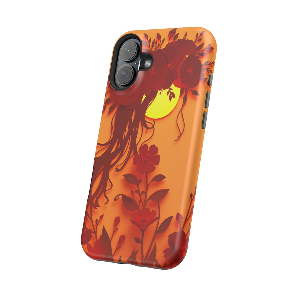 iPhone Sunset Amber And Peach Floral Crown Slim iPhone Everyday · iPhone Case