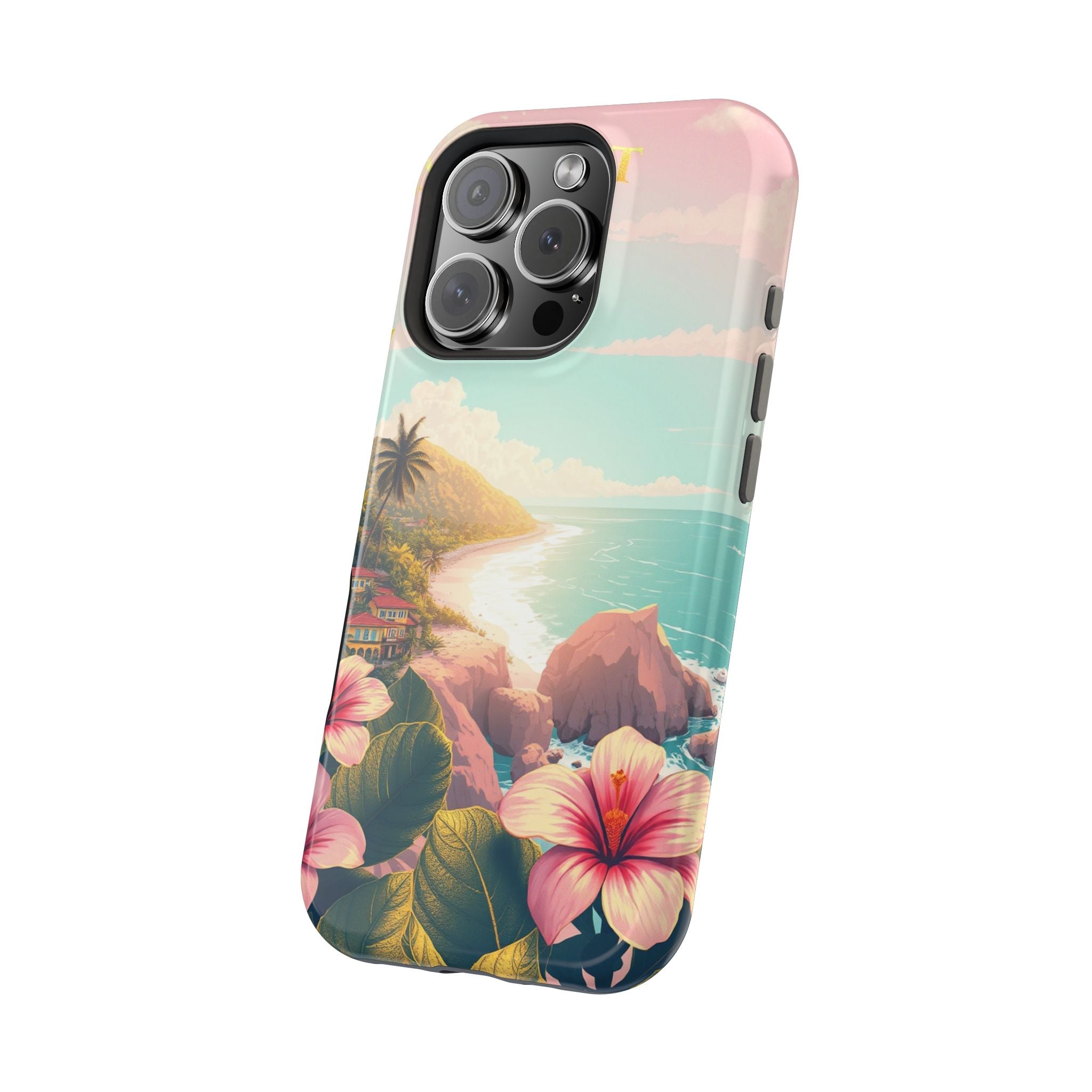 iPhone Mint And Blush Hibiscus Coast Slim Everyday iPhone 14 Designer · iPhone C