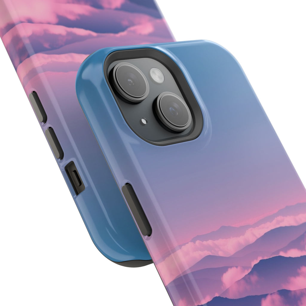 iPhone Dreamy Fog Rolling Over Hills Design Soft iPhone 19 Finish · iPhone Case