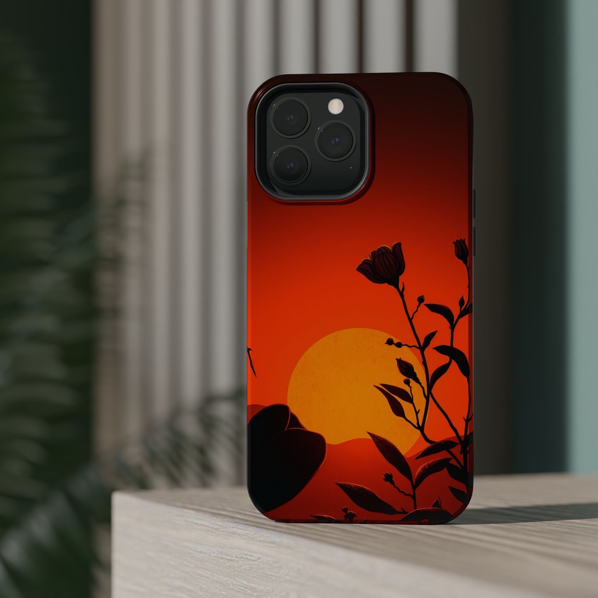 iPhone Bloom and Leaf Dark Gothic Ink Slim Everyday Designer Case · iPhone Case