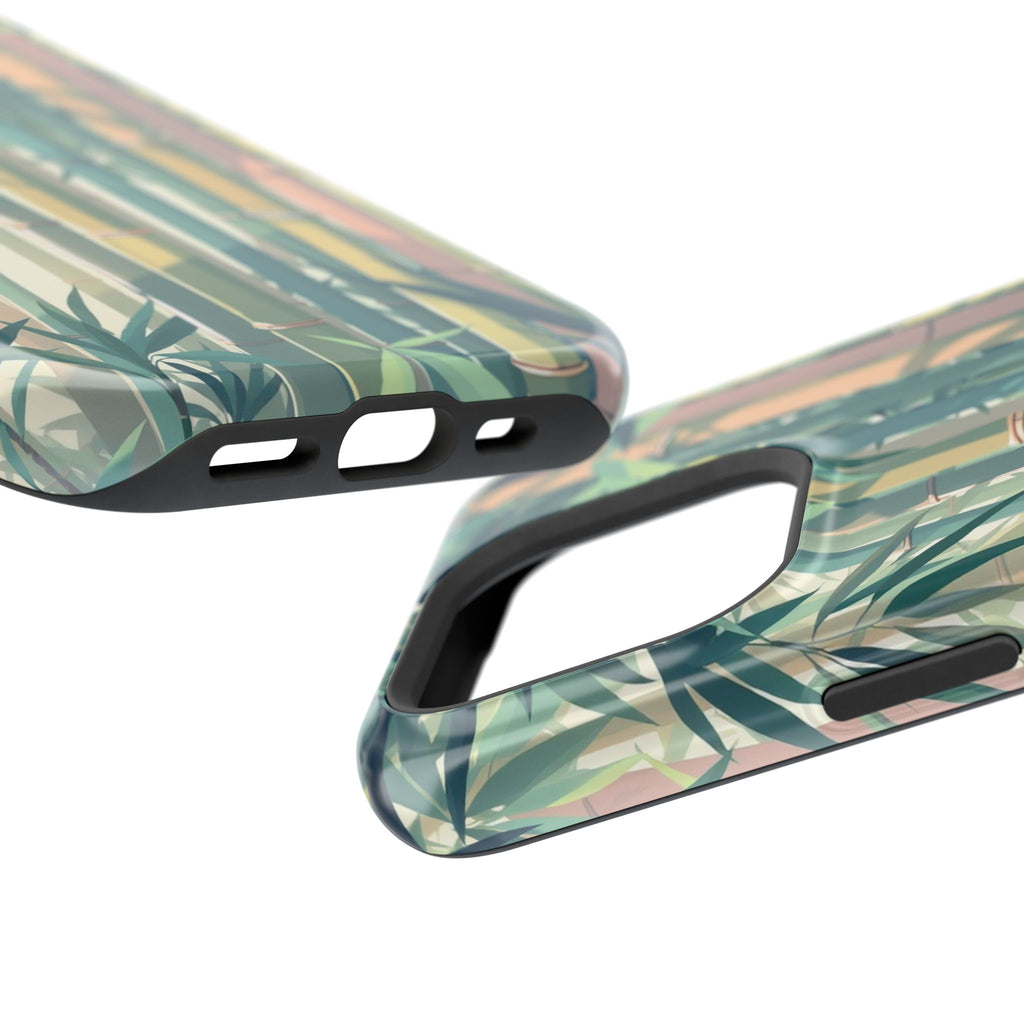 iPhone Mint And Blush Bamboo Grove Bold Modern Everyday Snap Case · iPhone Case