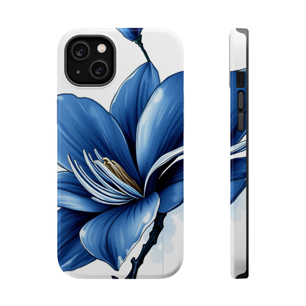 iPhone Midnight Blue And Silver Magnolia Dream Soft iPhone Finish · iPhone Case