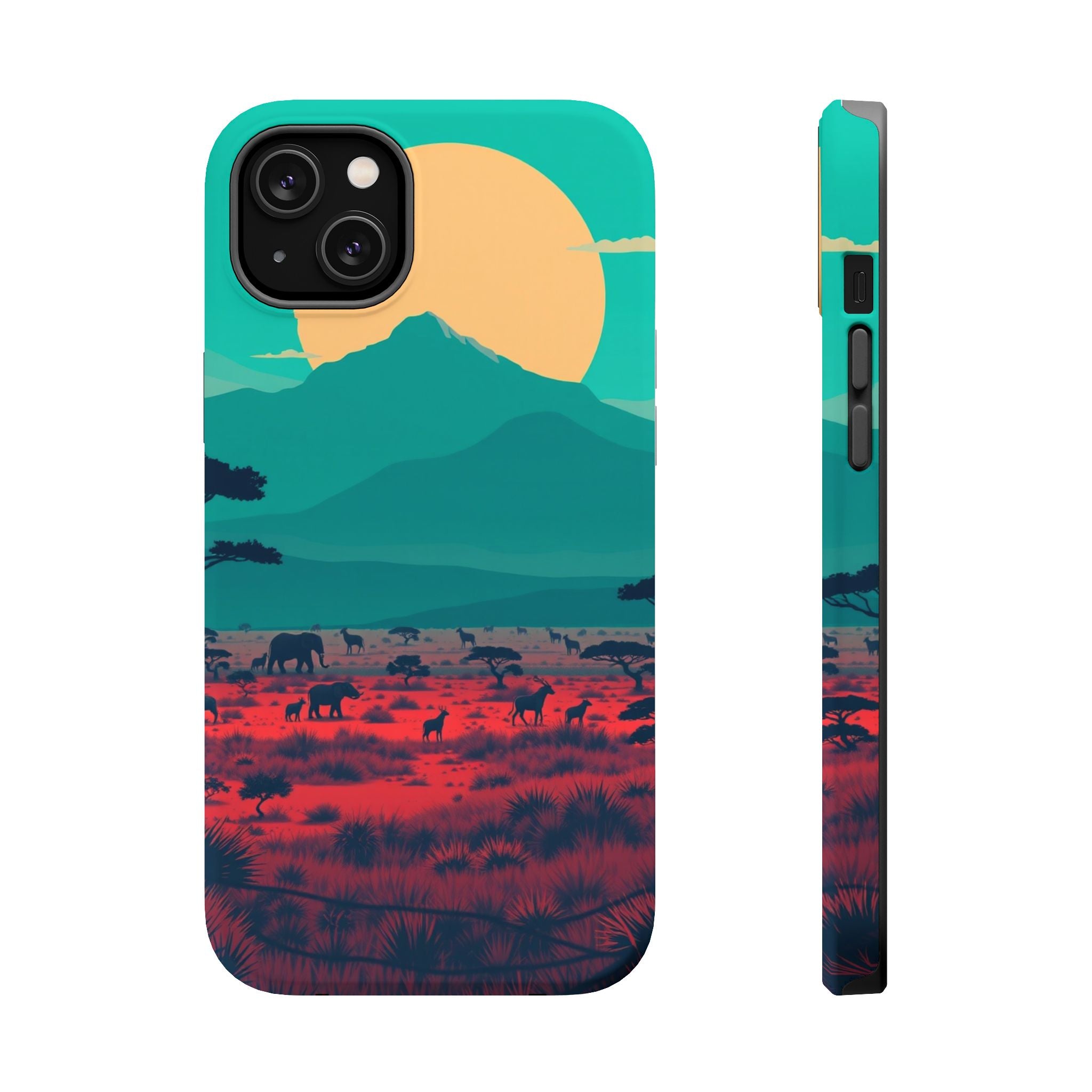 iPhone Savanna Horizon Vintage Retro Poster Slim iPhone Everyday · iPhone Case