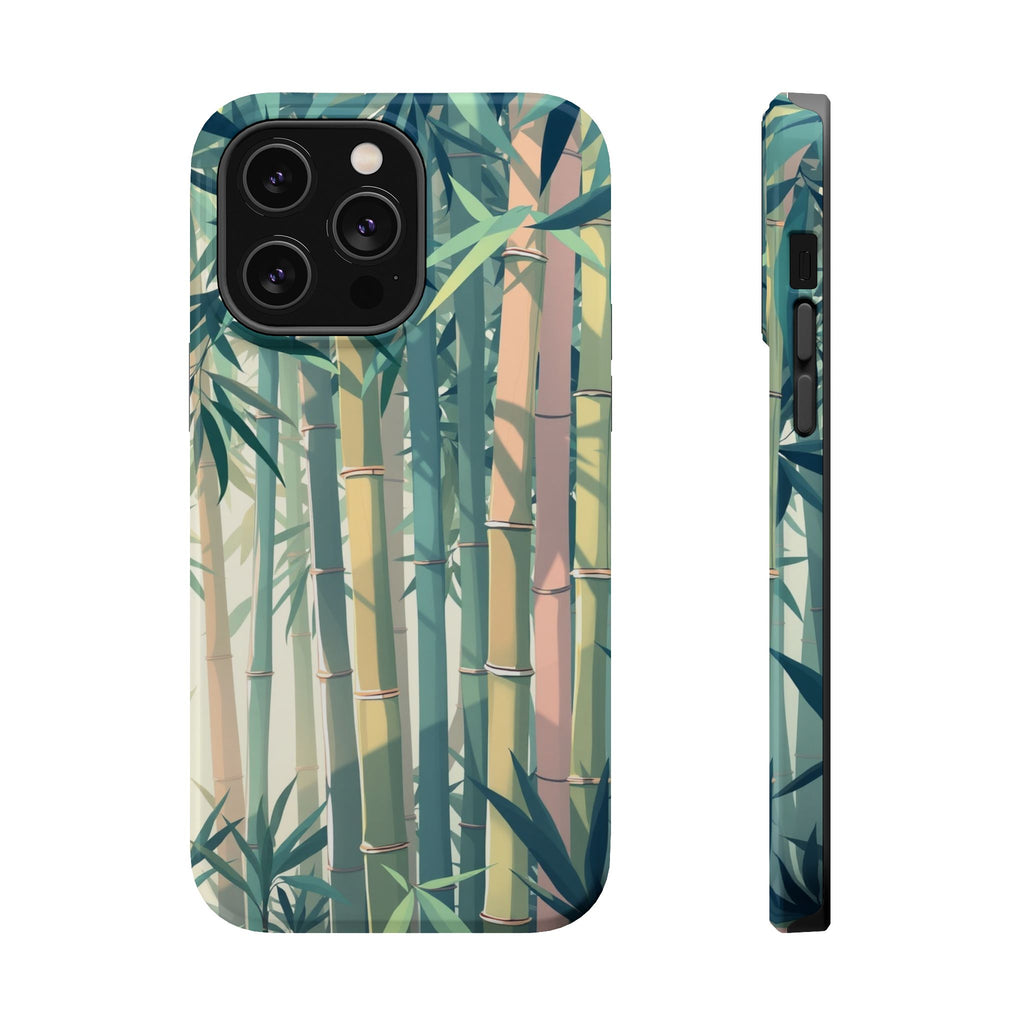 iPhone Mint And Blush Bamboo Grove Bold Modern Everyday Snap Case · iPhone Case
