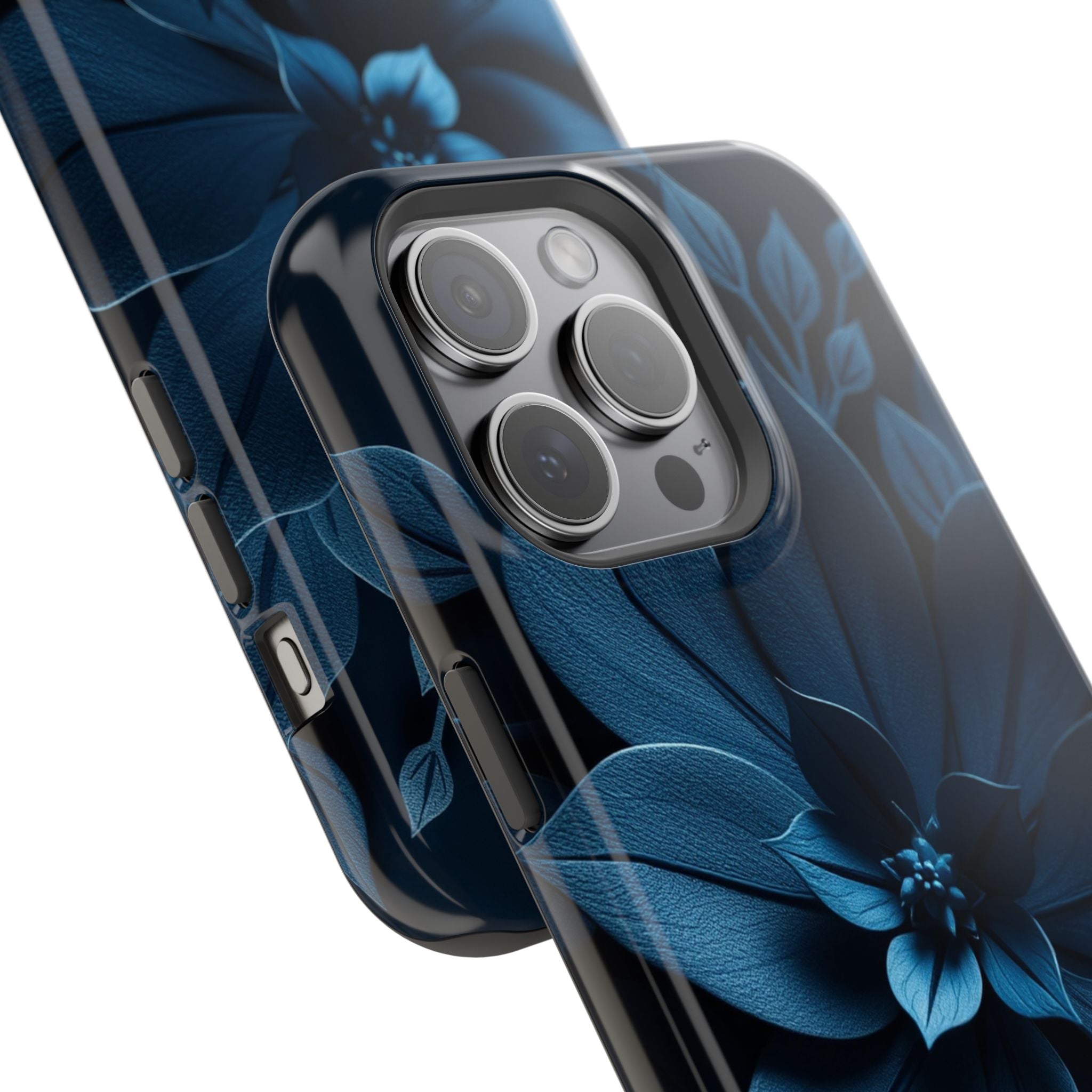 iPhone Midnight Blue And Silver Floral Dark Academia iPhone Slim · iPhone Case