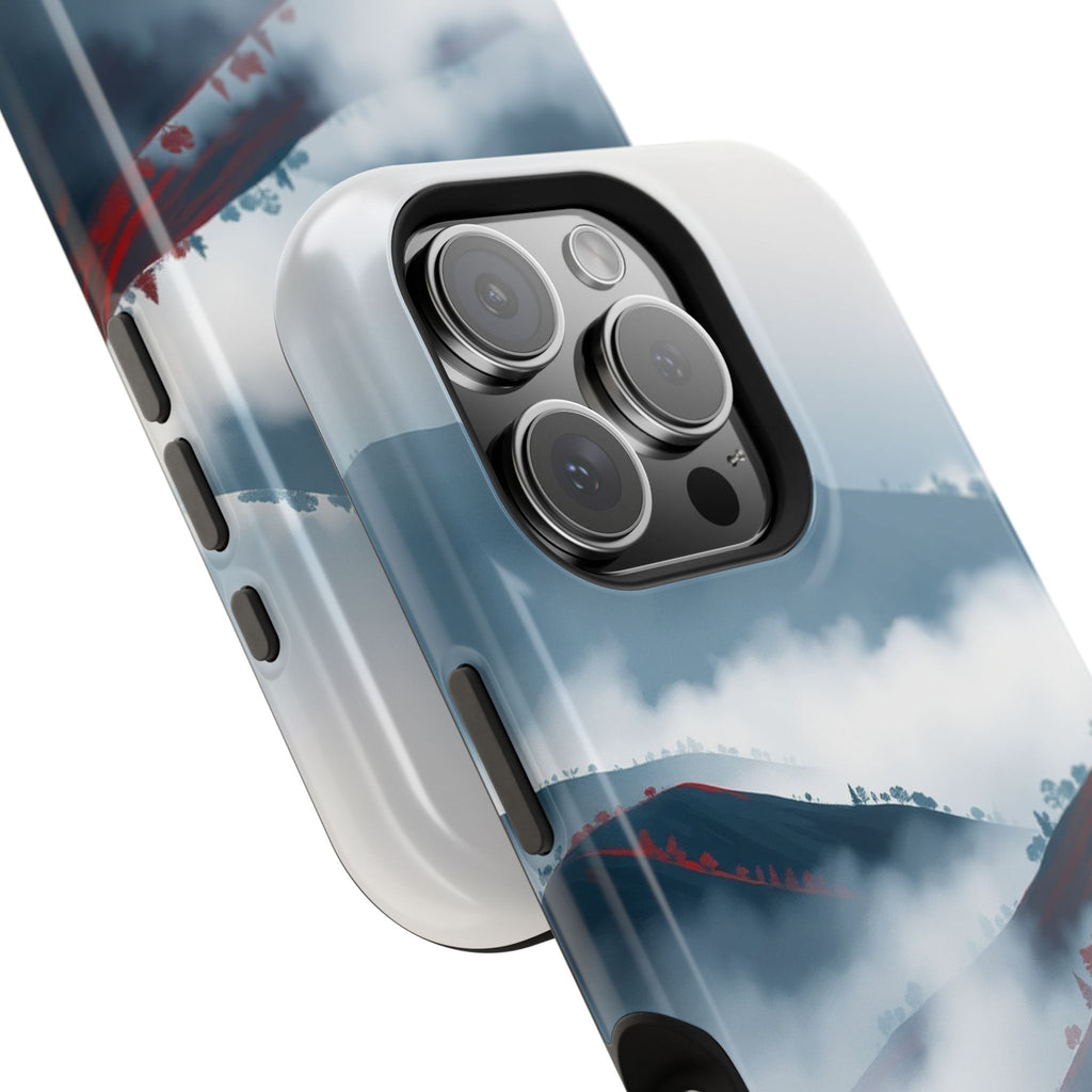iPhone Black And Crimson Fog Rolling Over Hills Soft iPhone Finish · iPhone Case
