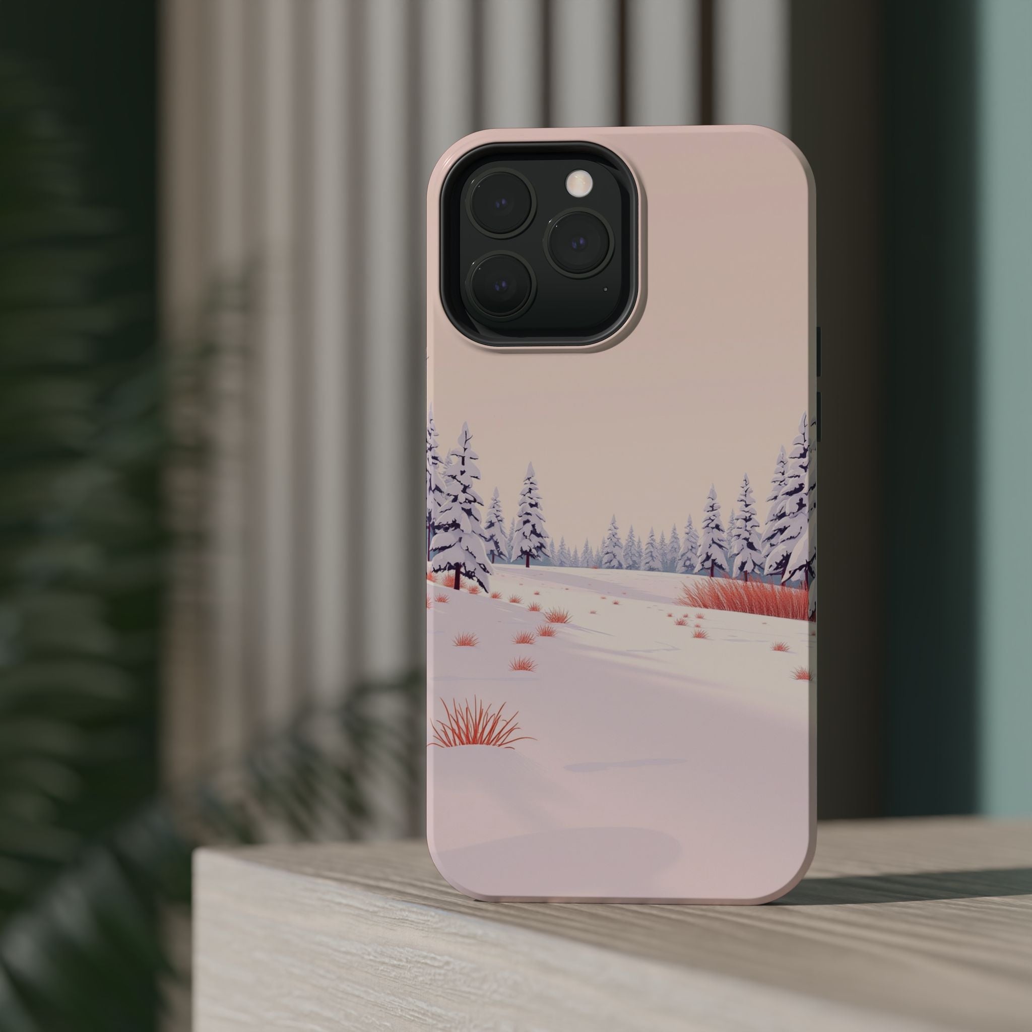iPhone Snow Field Vintage Retro Poster Slim Everyday Designer Case · iPhone Case