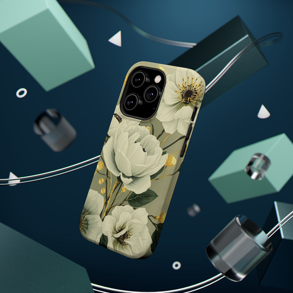 iPhone Sage And Ivory Floral Ink Wash Slim Everyday iPhone 14 Designer · iPhone
