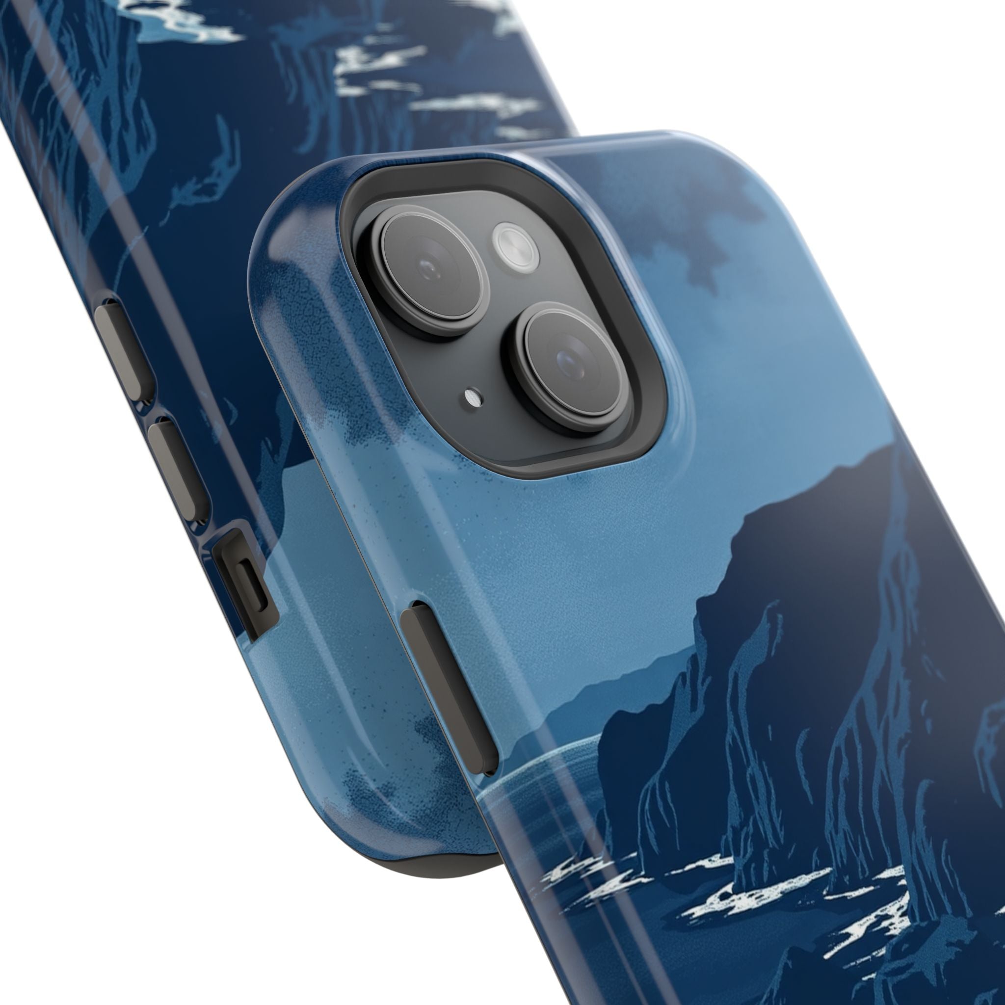 iPhone Midnight Blue And Silver Hibiscus Coast Carry Case Slim Snap Case · iPhon