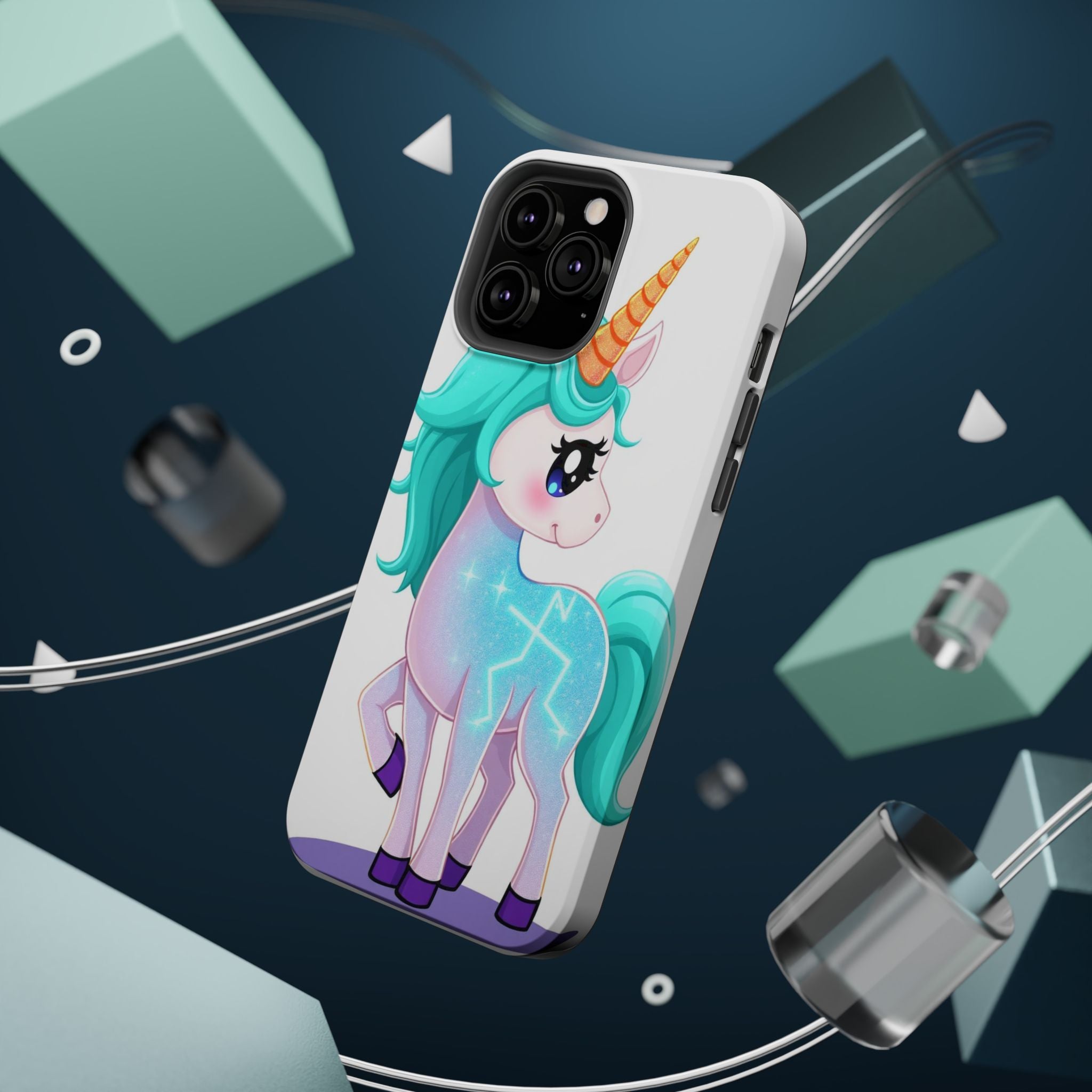 iPhone Turquoise Sparkle Unicorn Kids Fun iPhone Phone Case Gift · iPhone Case