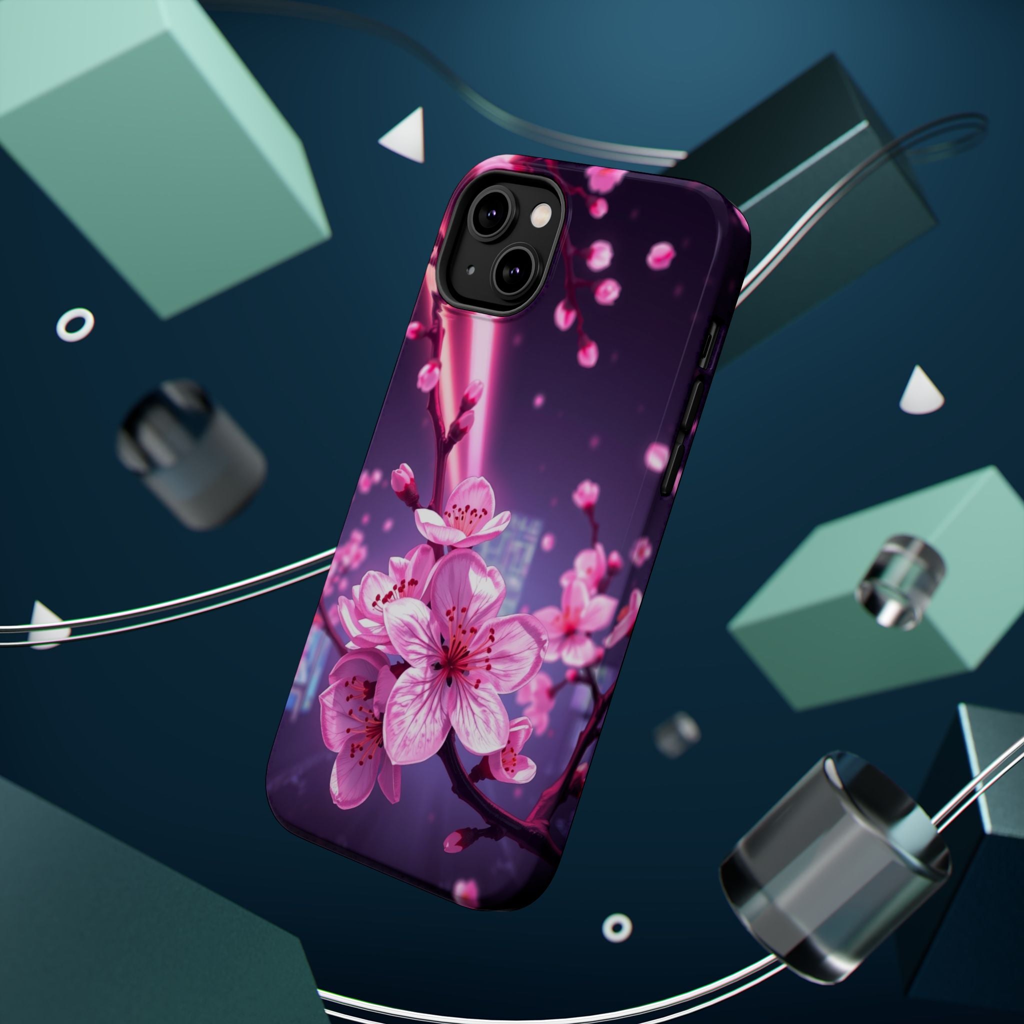 iPhone Cherry Blossom Electric Art Bold Modern Everyday Snap Case · iPhone Case