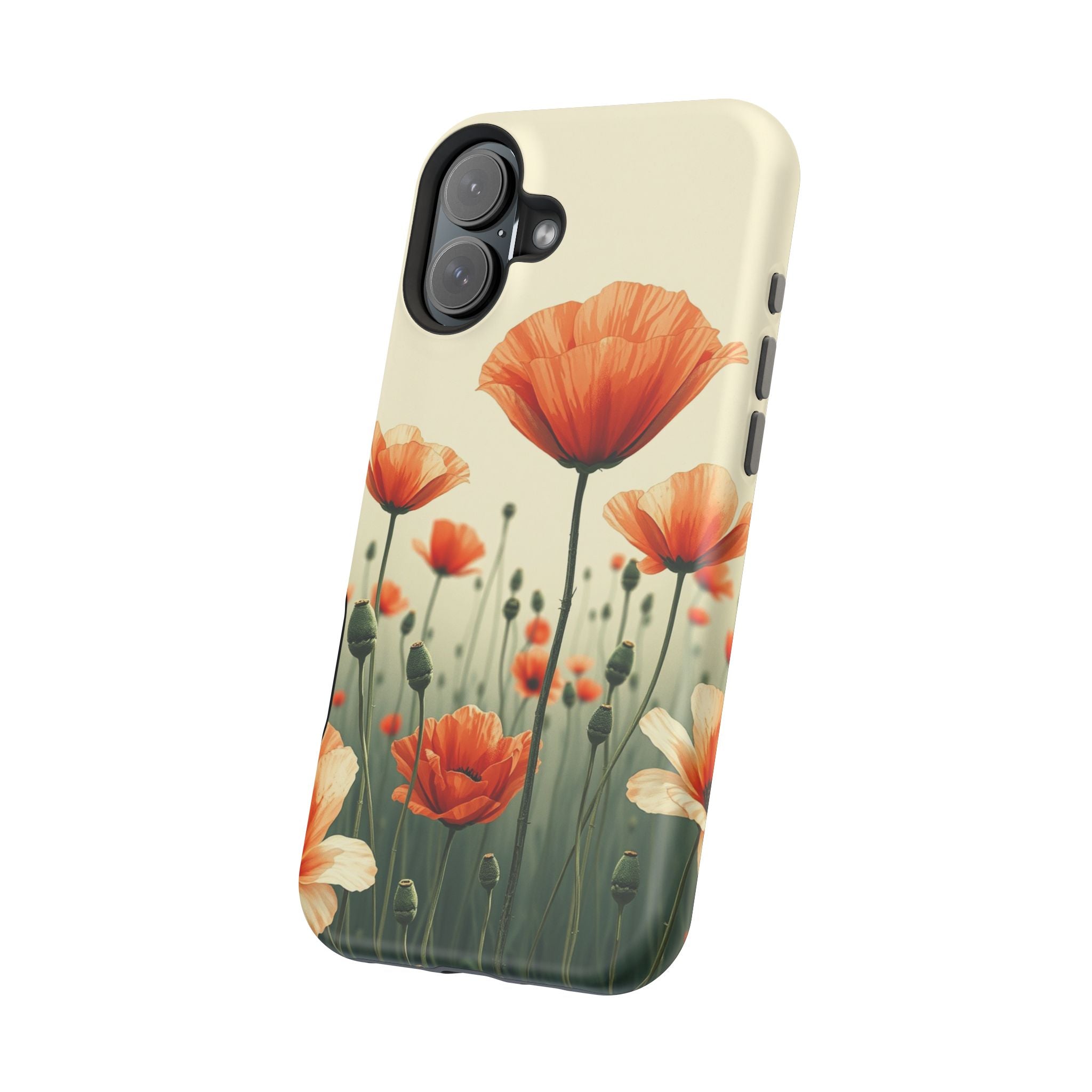 iPhone Sage And Ivory Poppy Field Bold Modern Everyday Snap Case · iPhone Case