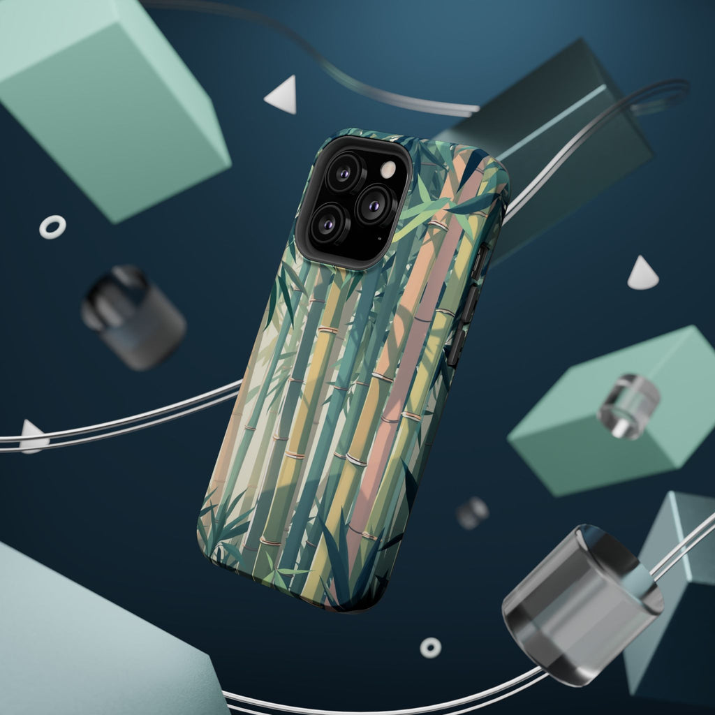 iPhone Mint And Blush Bamboo Grove Bold Modern Everyday Snap Case · iPhone Case