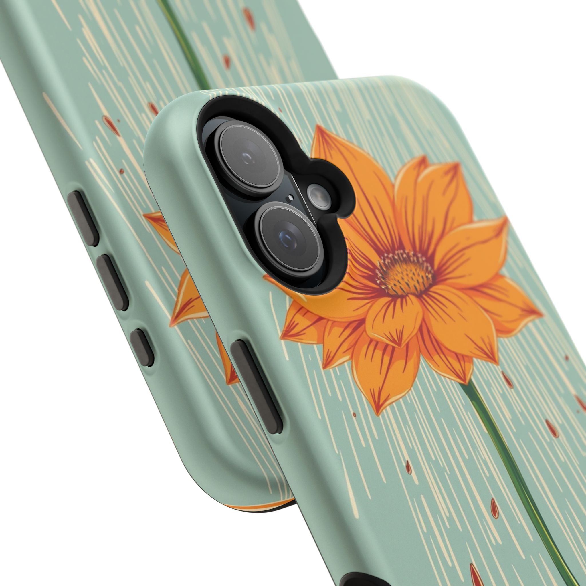 iPhone Spring Shower Bloom Vintage Retro Poster Soft iPhone Finish · iPhone Case