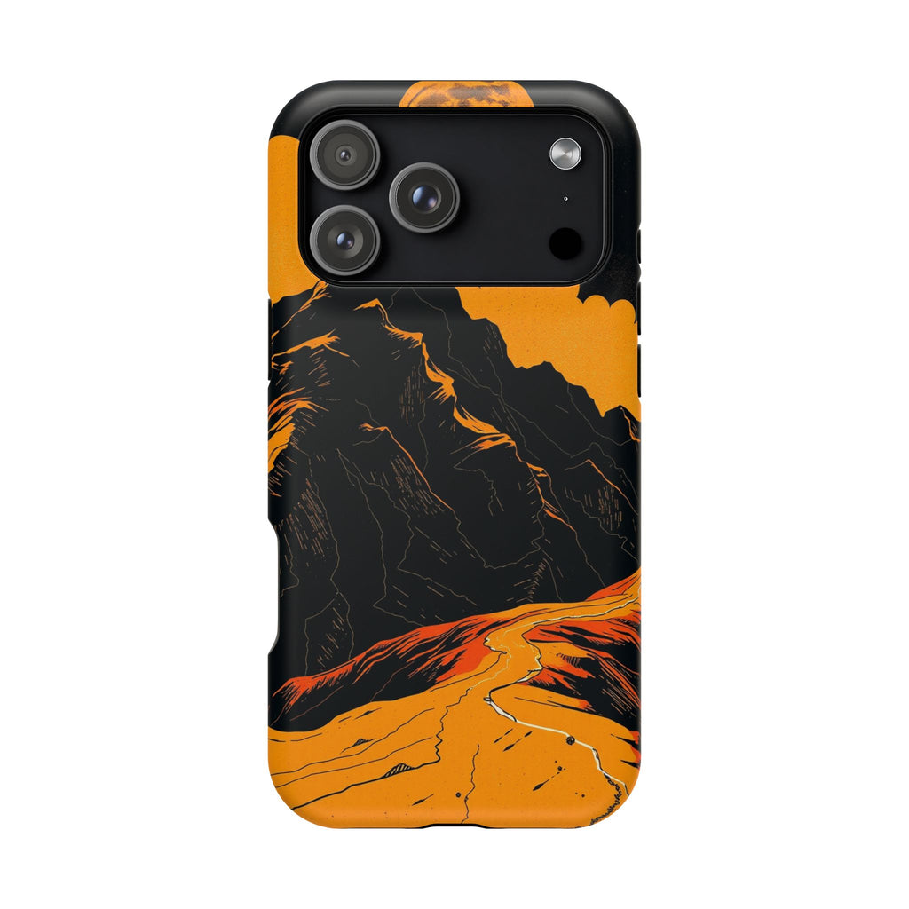 iPhone Mustard And Rust Topographic Lines Slim iPhone Everyday Designer · iPhone