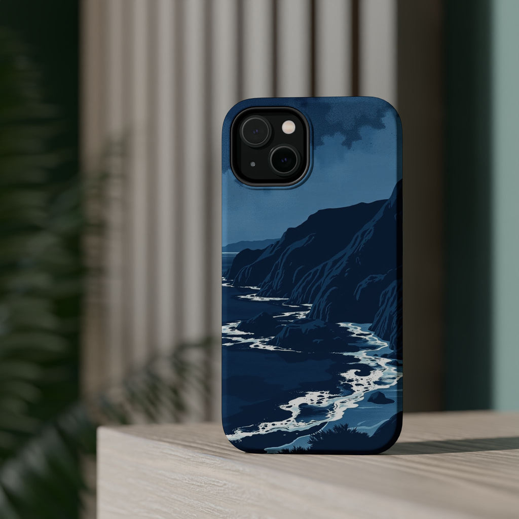 iPhone Midnight Blue And Silver Hibiscus Coast Carry Case Slim Snap Case · iPhon