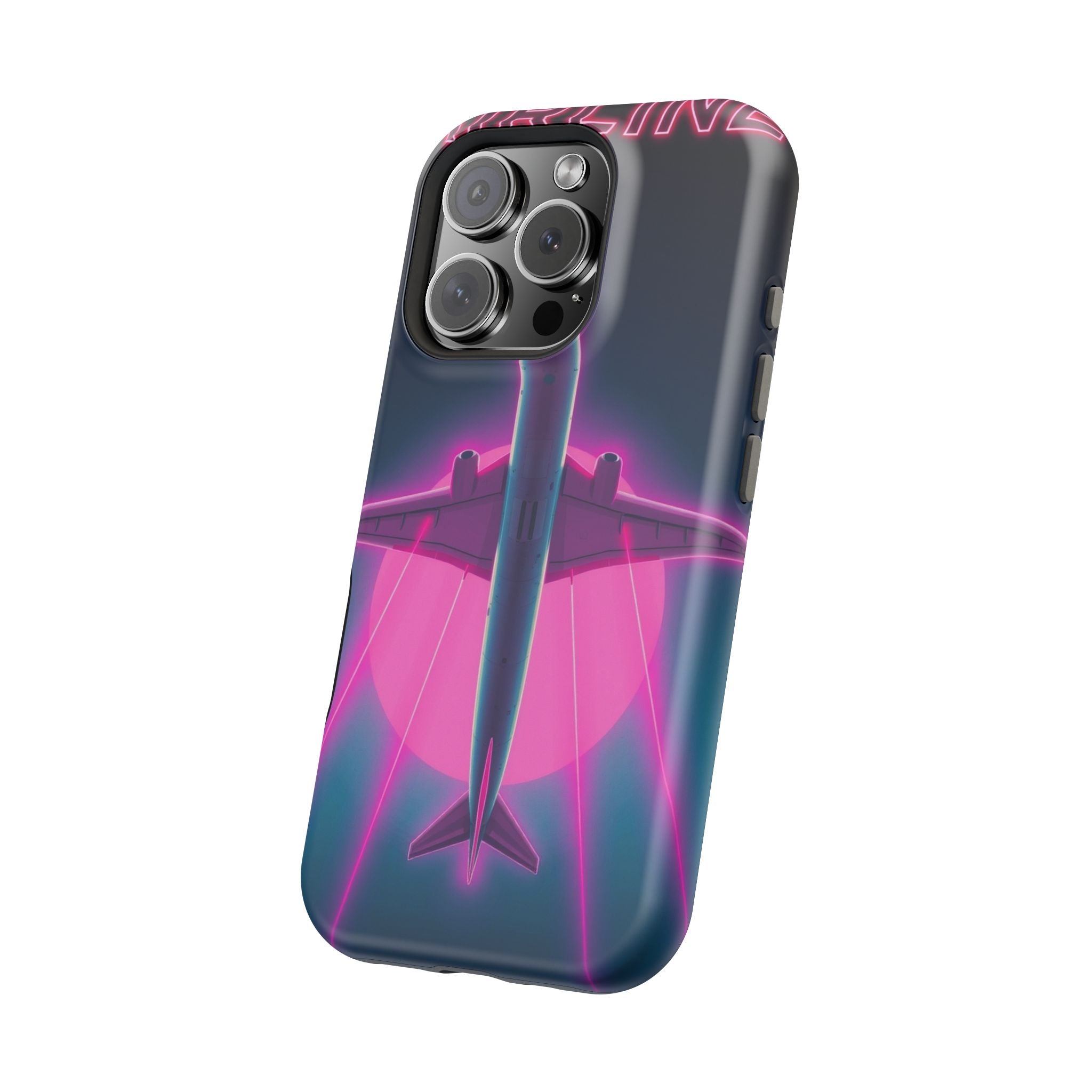 iPhone Cyan And Magenta Retro Airline Poster Slim Everyday Designer Case · iPhon