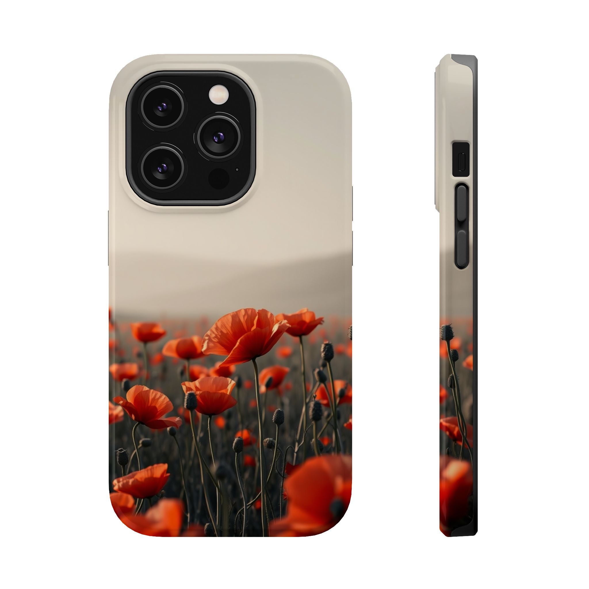 iPhone Charcoal And Copper Poppy Field Slim Everyday Designer Case · iPhone Case