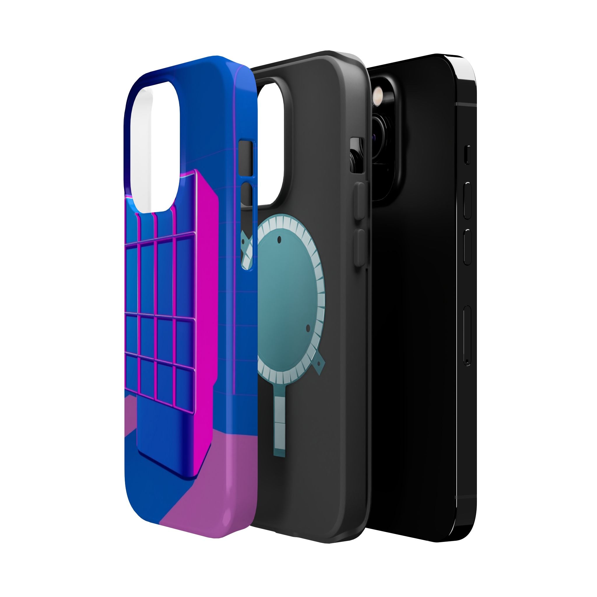 iPhone Earthy 80s Grid Synthwave Design Slim Everyday Designer Case · iPhone Cas