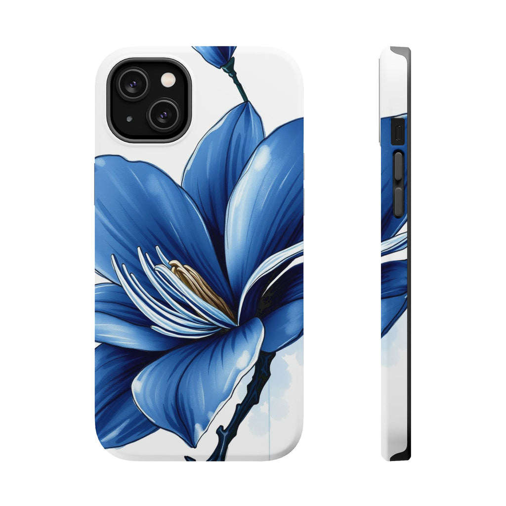 iPhone Midnight Blue And Silver Magnolia Dream Soft iPhone Finish · iPhone Case