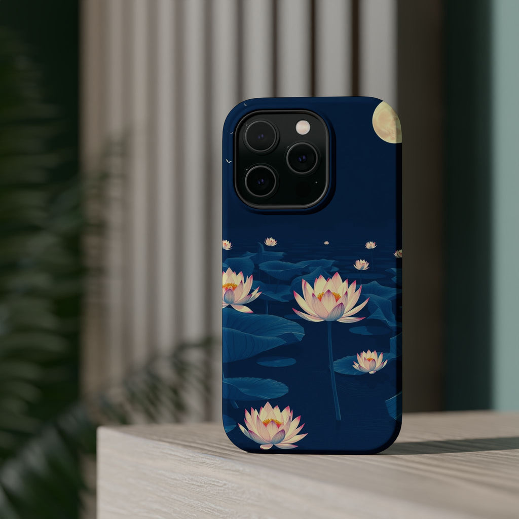 iPhone Midnight Blue And Silver Lotus Pond Slim iPhone Everyday · iPhone Case
