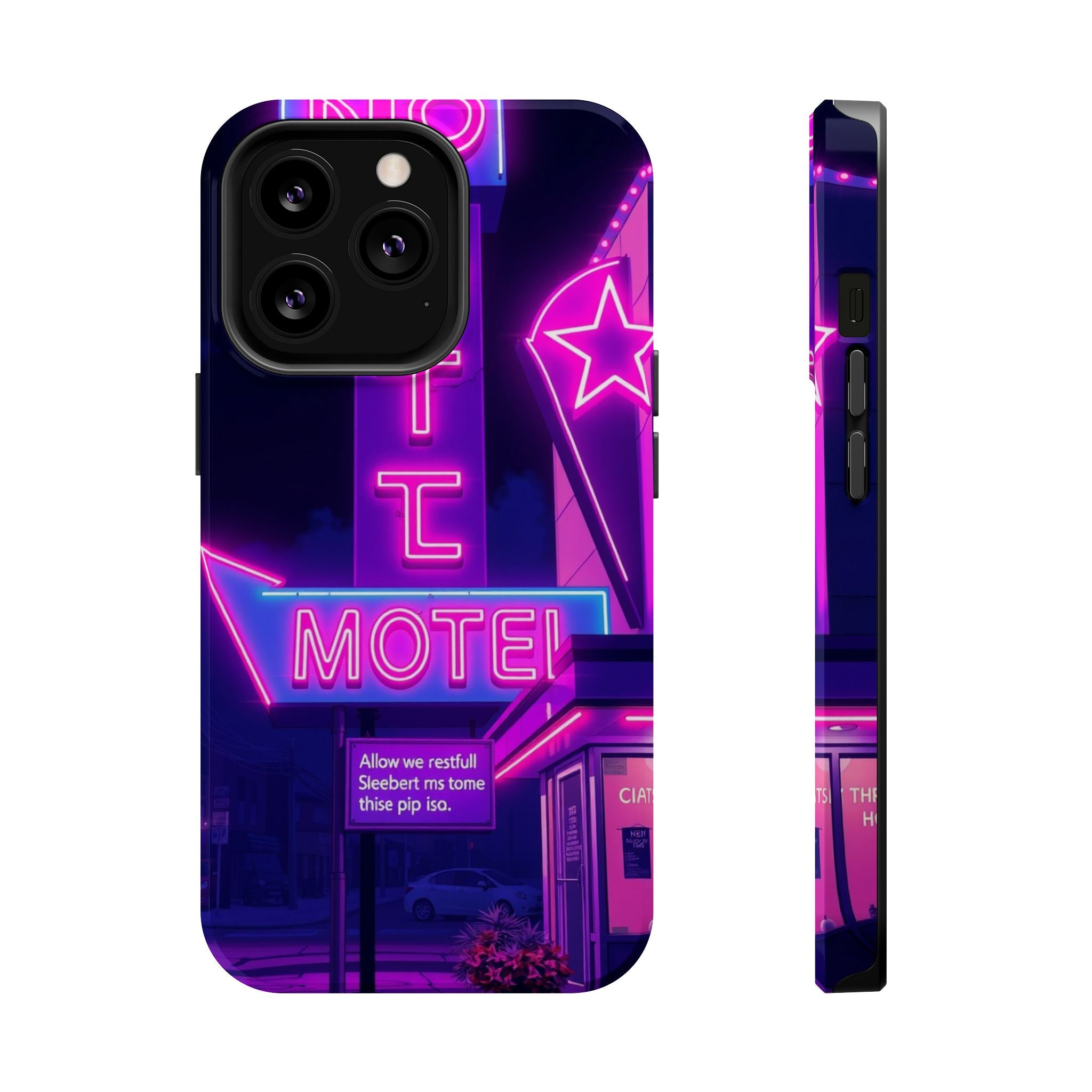 iPhone Neon Sign Motel Enchanted Art Slim Everyday Designer Case · iPhone Case