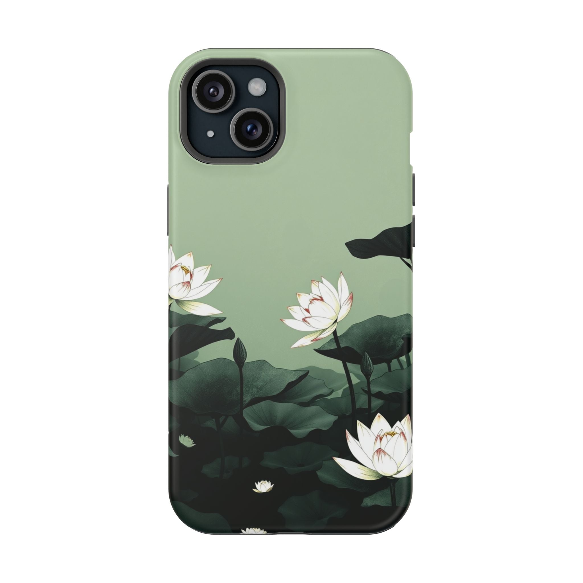 iPhone Sage And Ivory Lotus Pond Bold Modern Everyday Snap Case · iPhone Case